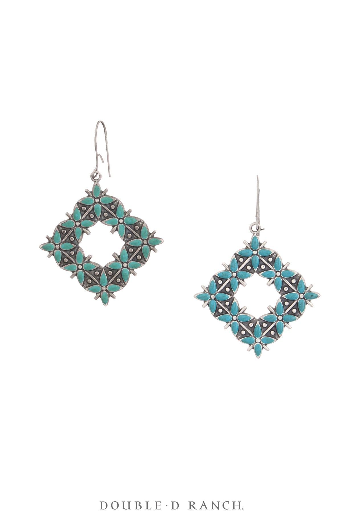 Earrings, Inlay, Turquoise, Bell Trading Post Hallmark, Vintage, 2369