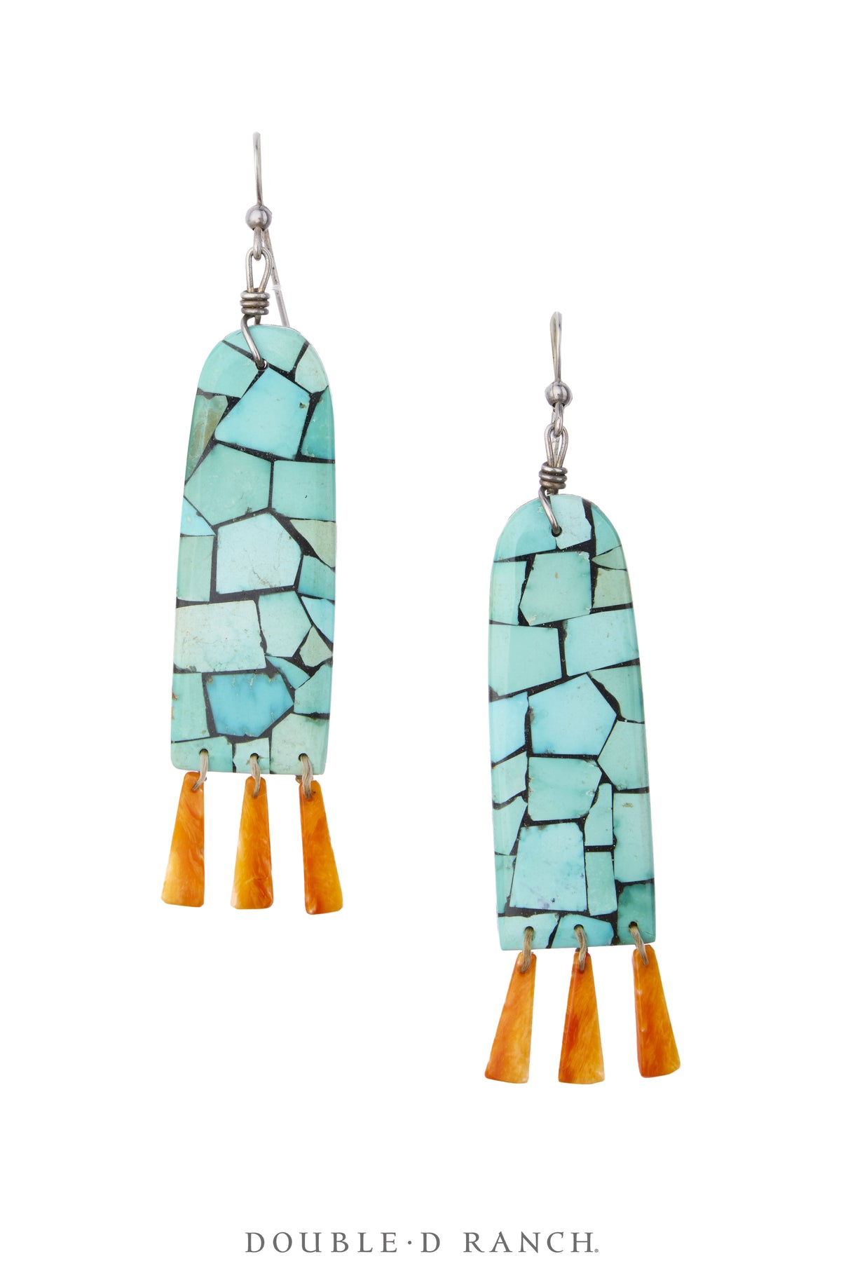 Earrings, Mosaic, Turquoise, Hallmark, 474