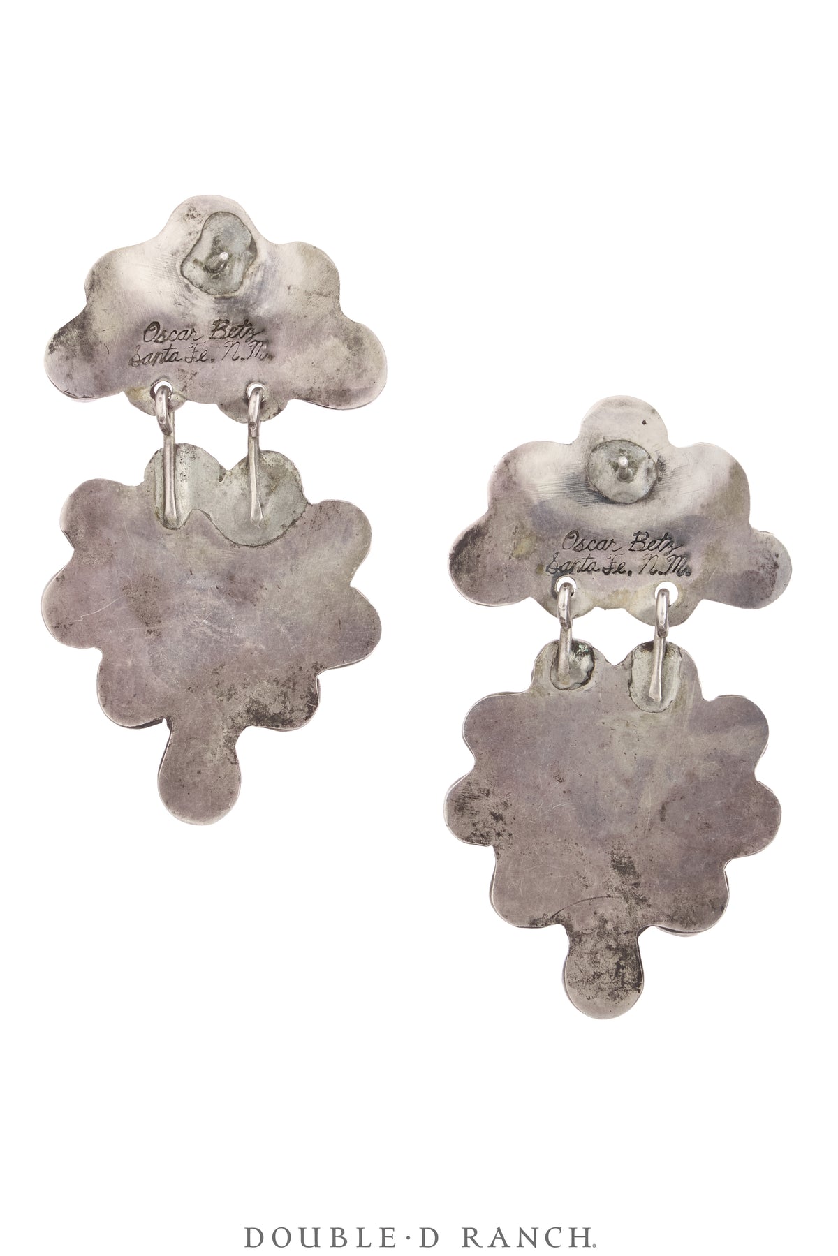 Earrings, Oscar Betz, Triangle, Mixed Stones, Hallmark, 512MS1