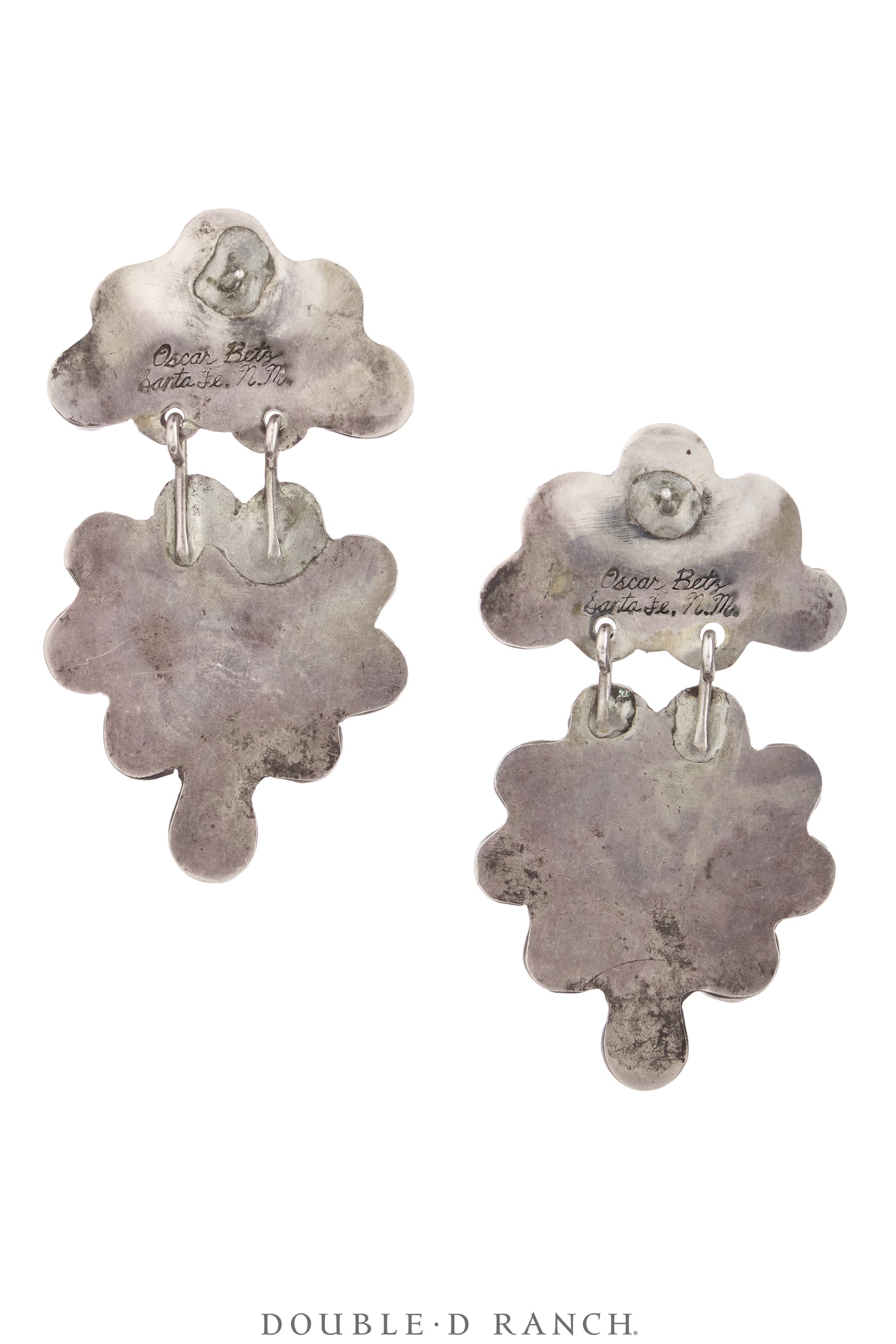 Earrings, Oscar Betz, Triangle, Mixed Stones, Hallmark, 512MS1