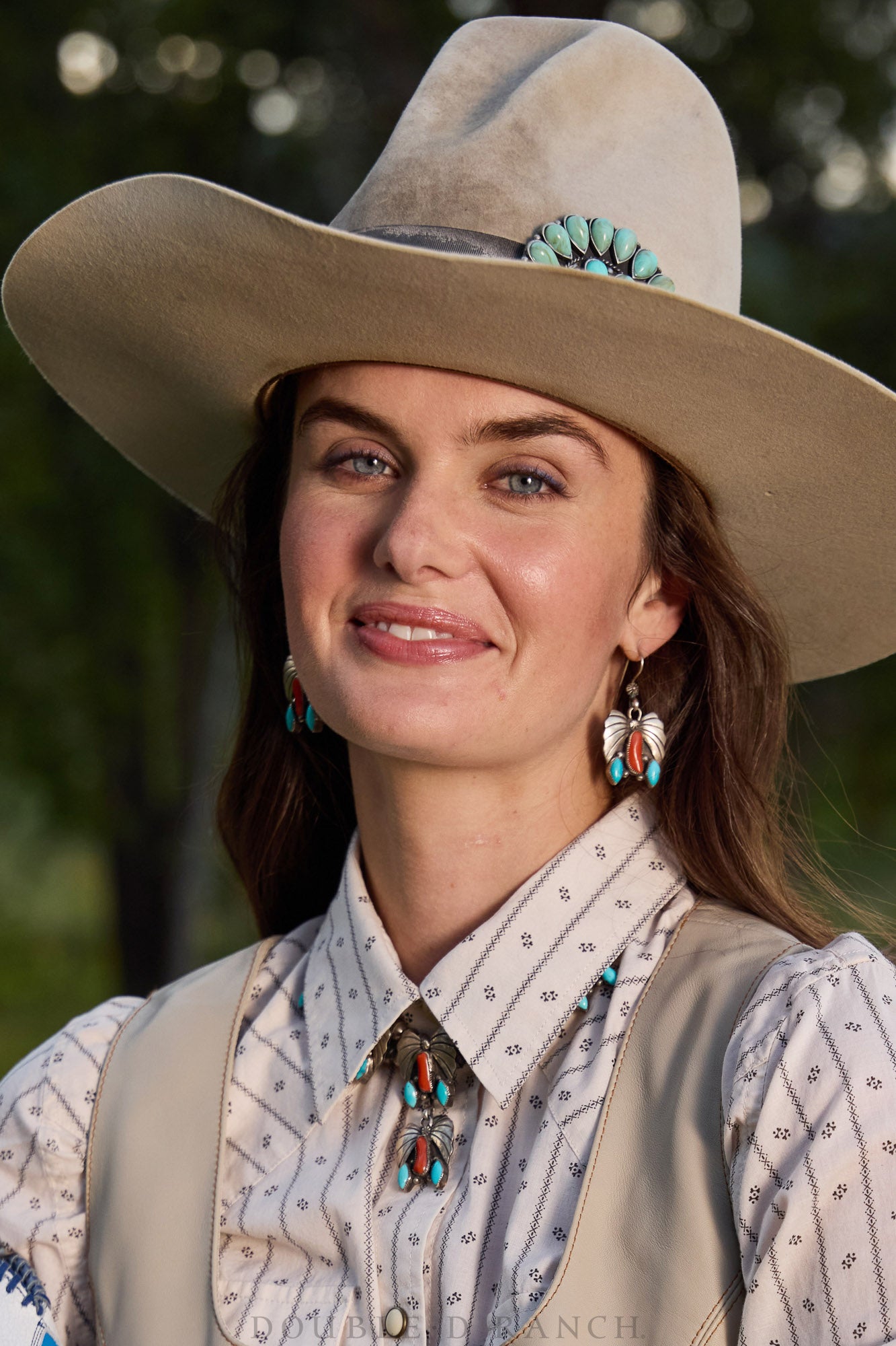 Necklace, Princess, Turquoise & Coral, Butterflies, Matching Earrings and Ring, Vintage, 3095