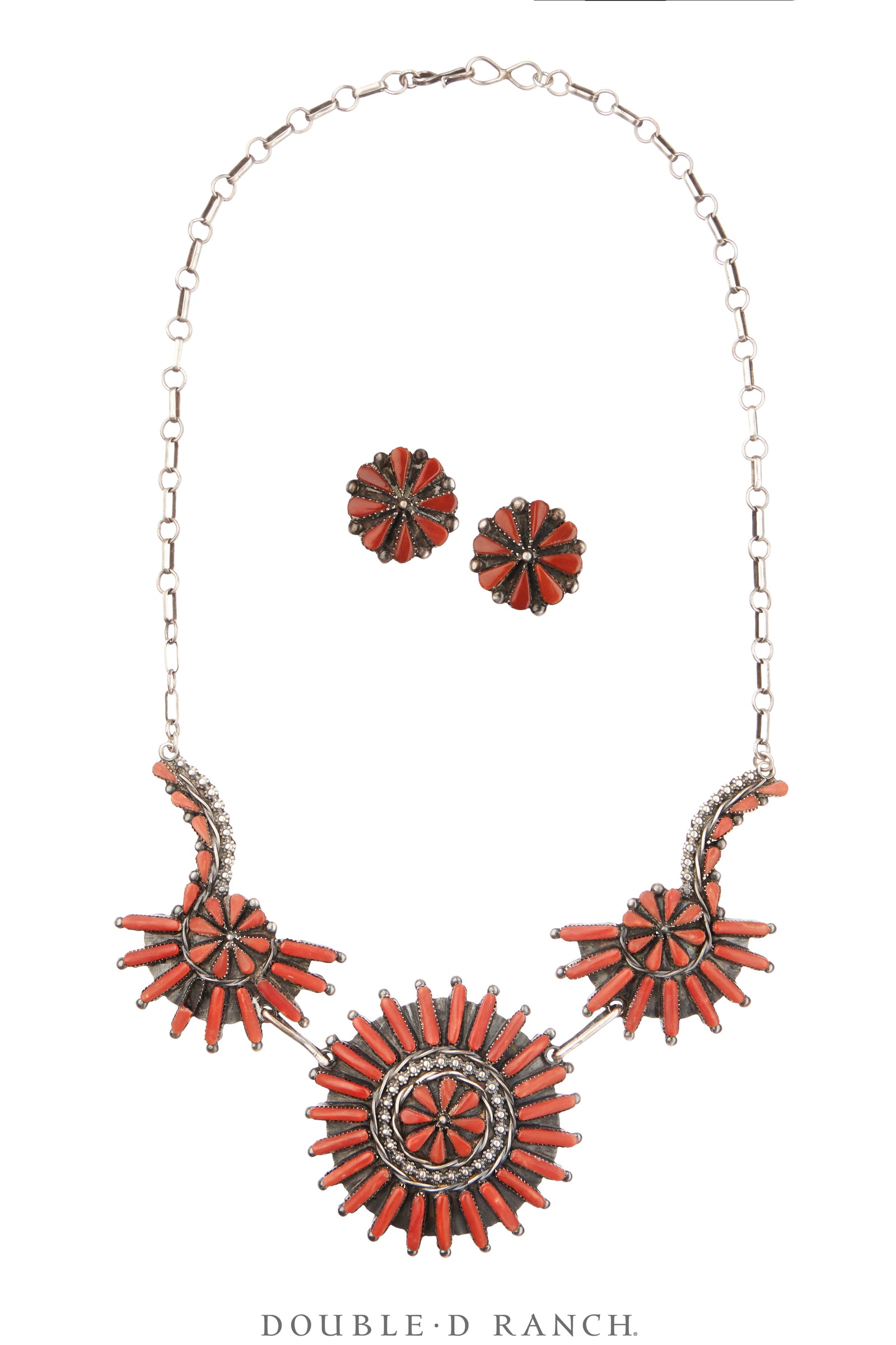 Necklace, Bib, Coral, With Matching Earrings, Hallmark, Vintage, 3669