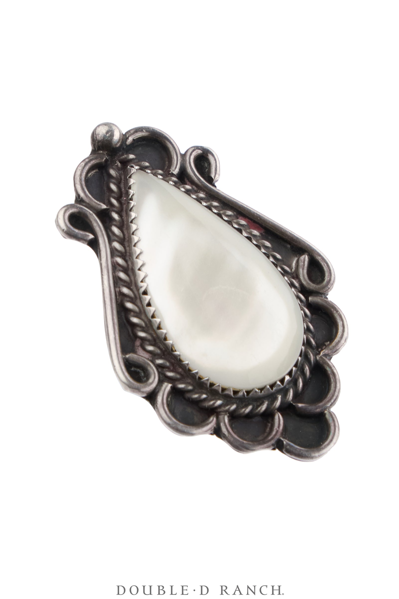 Necklace, Squash Blossom, Mother of Pearl, Matching Set of Earrings, Cuff, & Ring, Vintage Estate, 3700