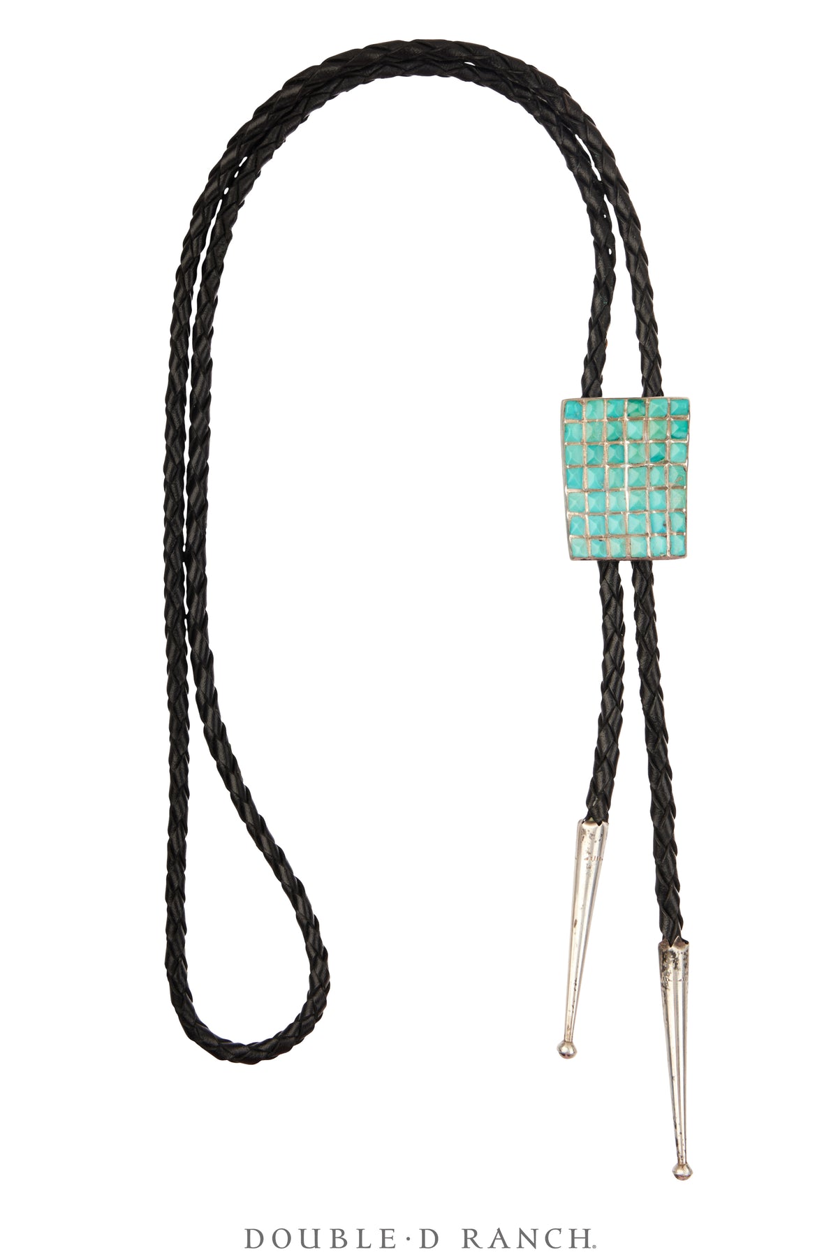 Bolo, Inlay, Turquoise, Faceted Stones, Vintage, 3714