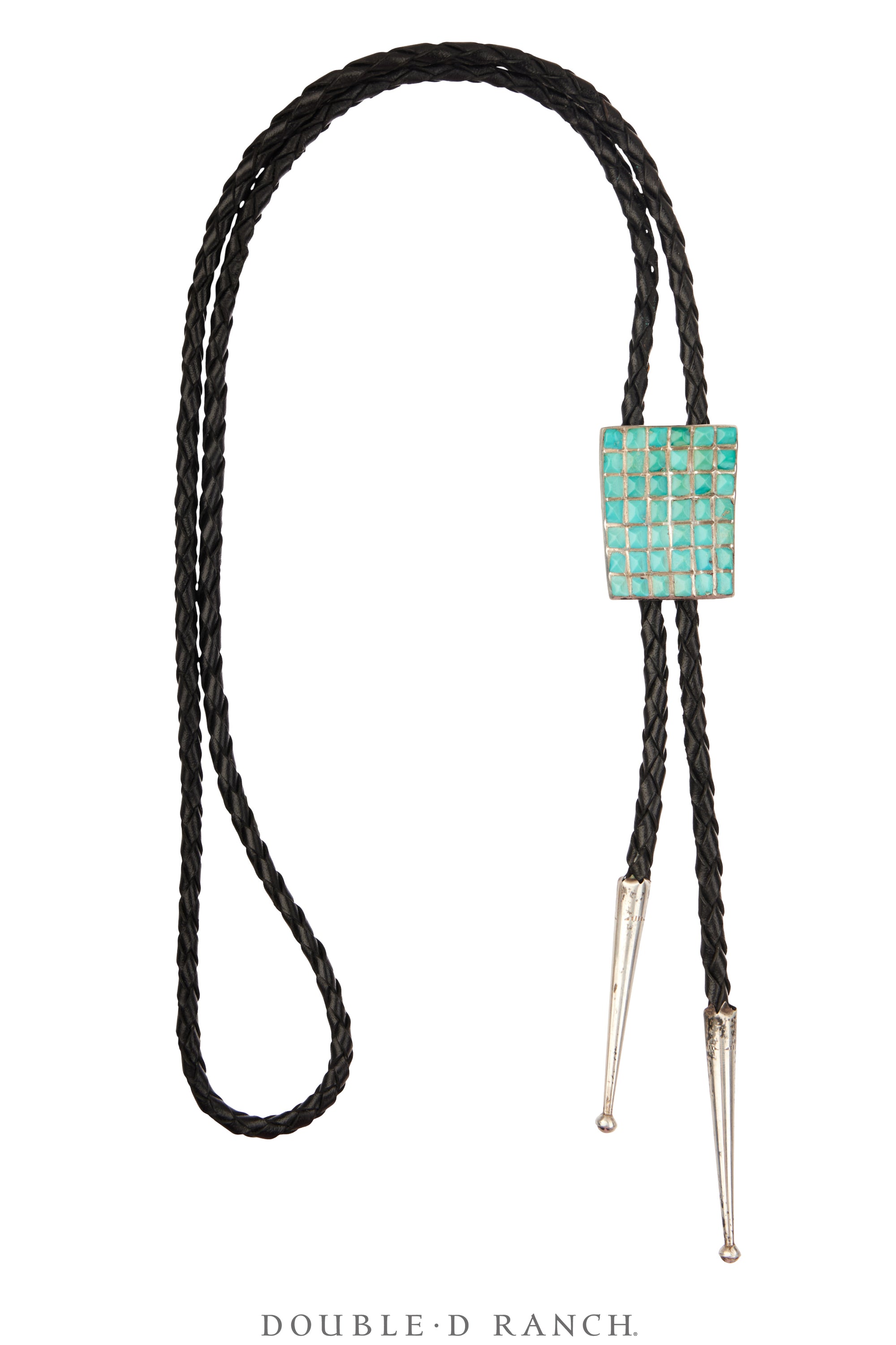 Bolo, Inlay, Turquoise, Faceted Stones, Vintage, 3714