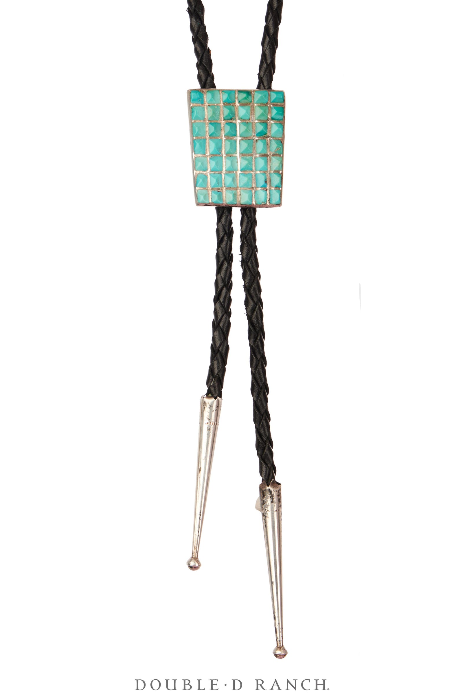 Bolo, Inlay, Turquoise, Faceted Stones, Vintage, 3714