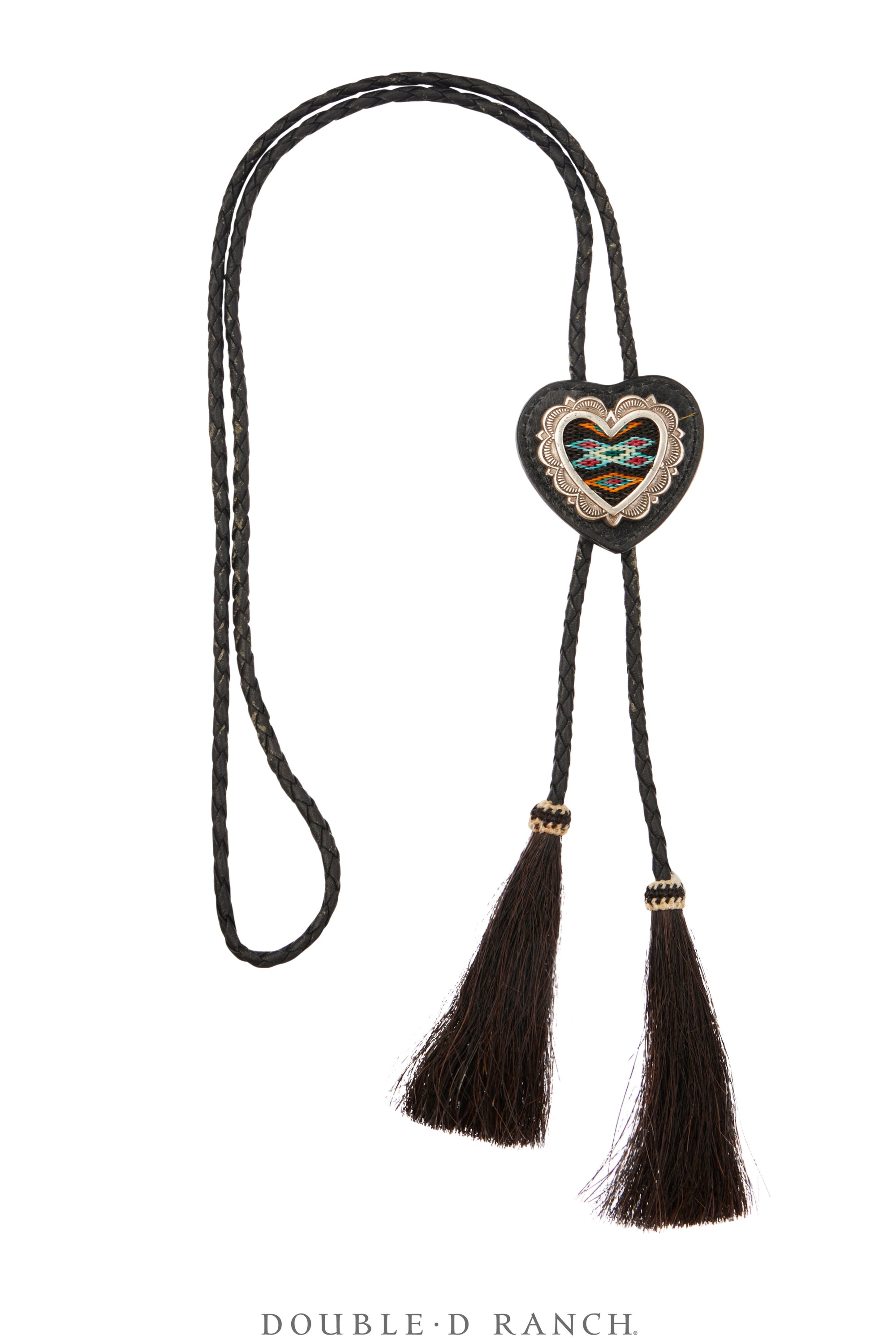Bolo, Novelty, Horsehair, Heart, Vintage, 3721