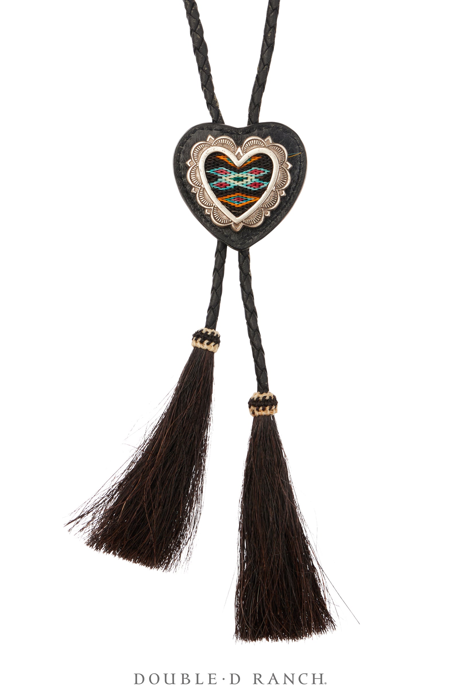 Bolo, Novelty, Horsehair, Heart, Vintage, 3721