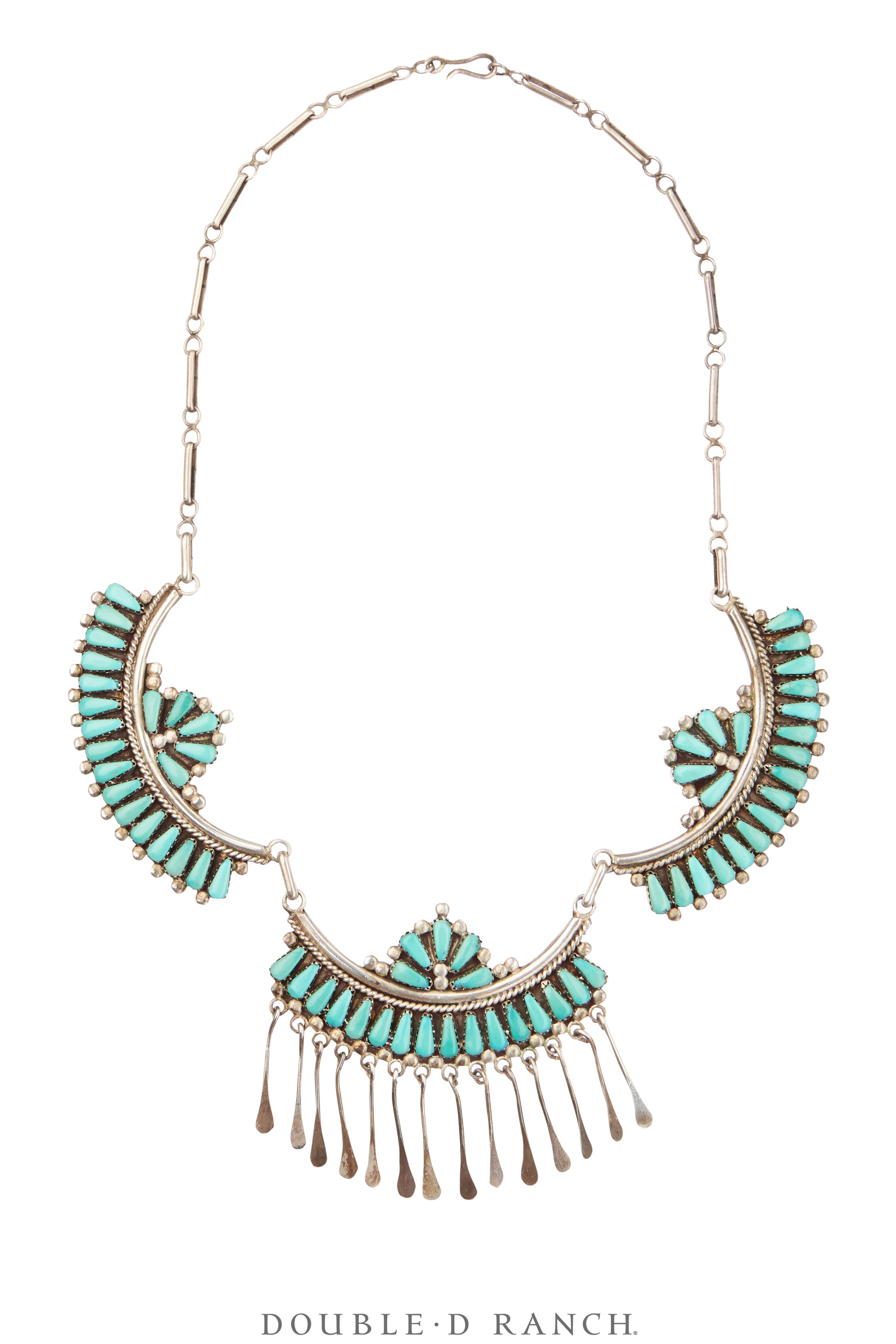 Necklace, Bib, Turquoise, Needlepoint, Hallmark, Vintage ‘70s, 3723