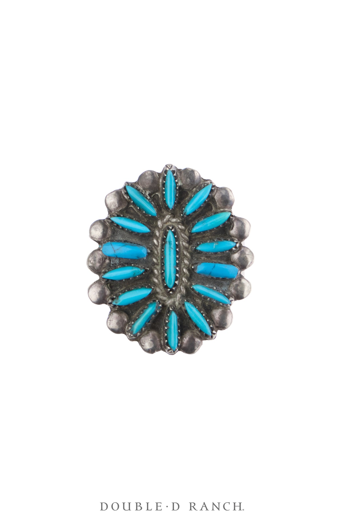 Necklace, Squash Blossom, Turquoise, Matching Set of Earrings, & Ring, Vintage, 3764