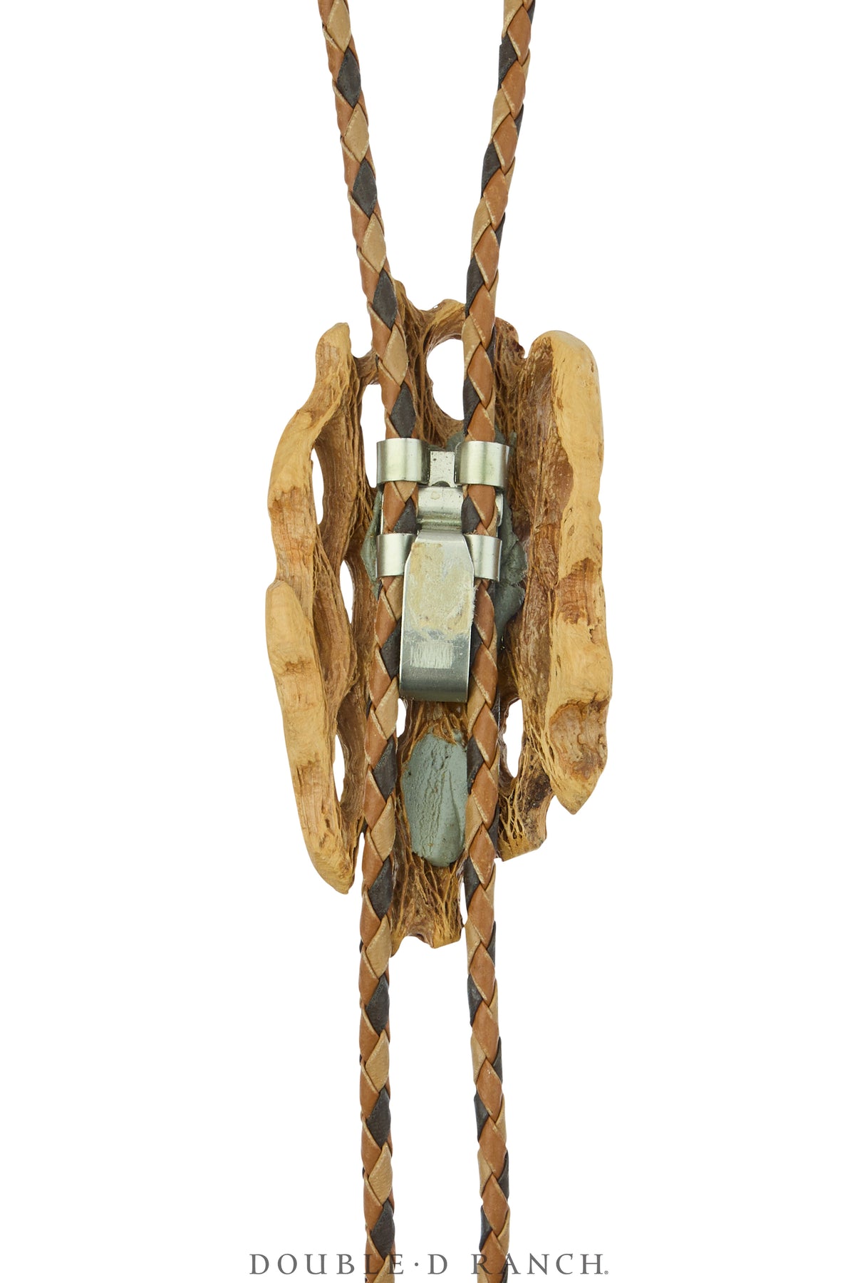 Bolo, Novelty, Cholla Wood With Turquoise &amp; Coral, Vintage, 3779