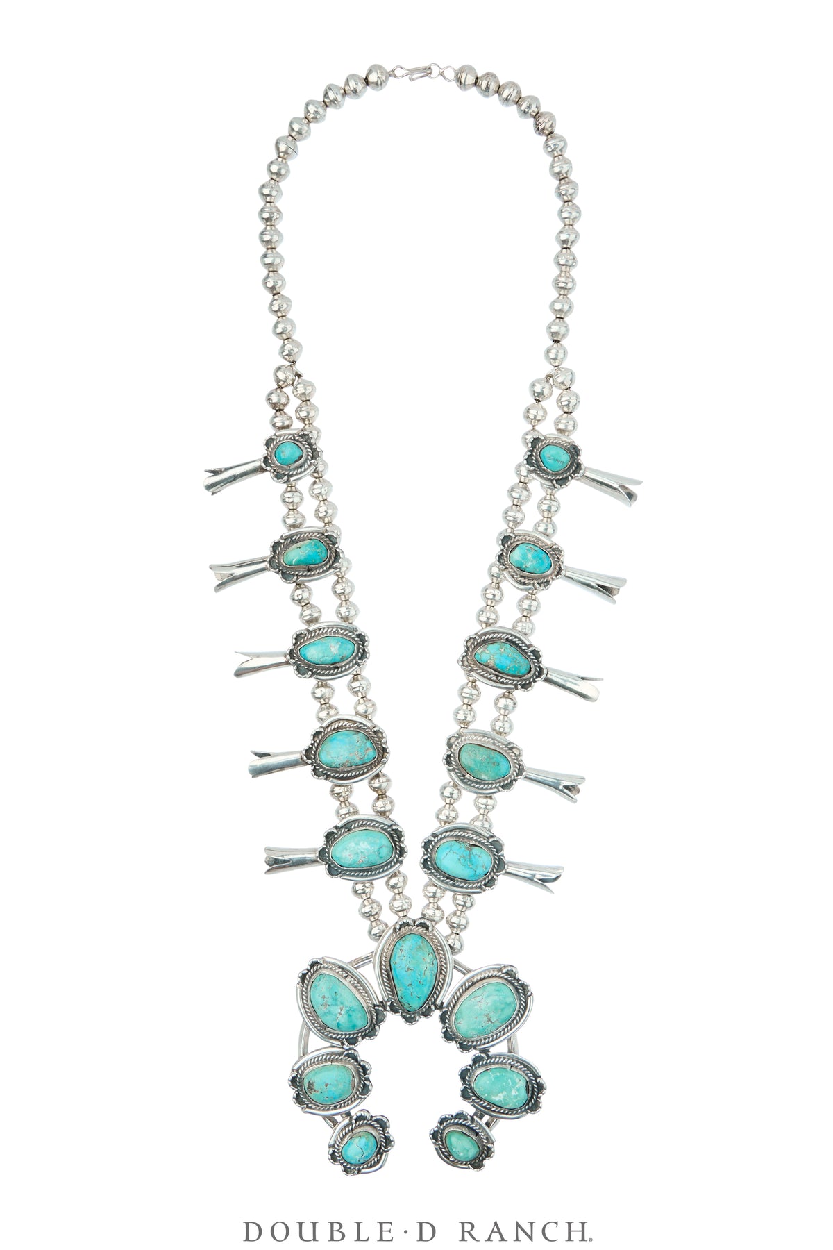 Necklace, Squash Blossom, Turquoise, Hallmark, Vintage, 3784