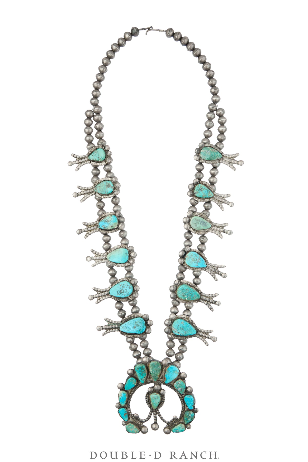 Necklace, Squash Blossom, Turquoise, Simplicio Attribution, Vintage, 3785