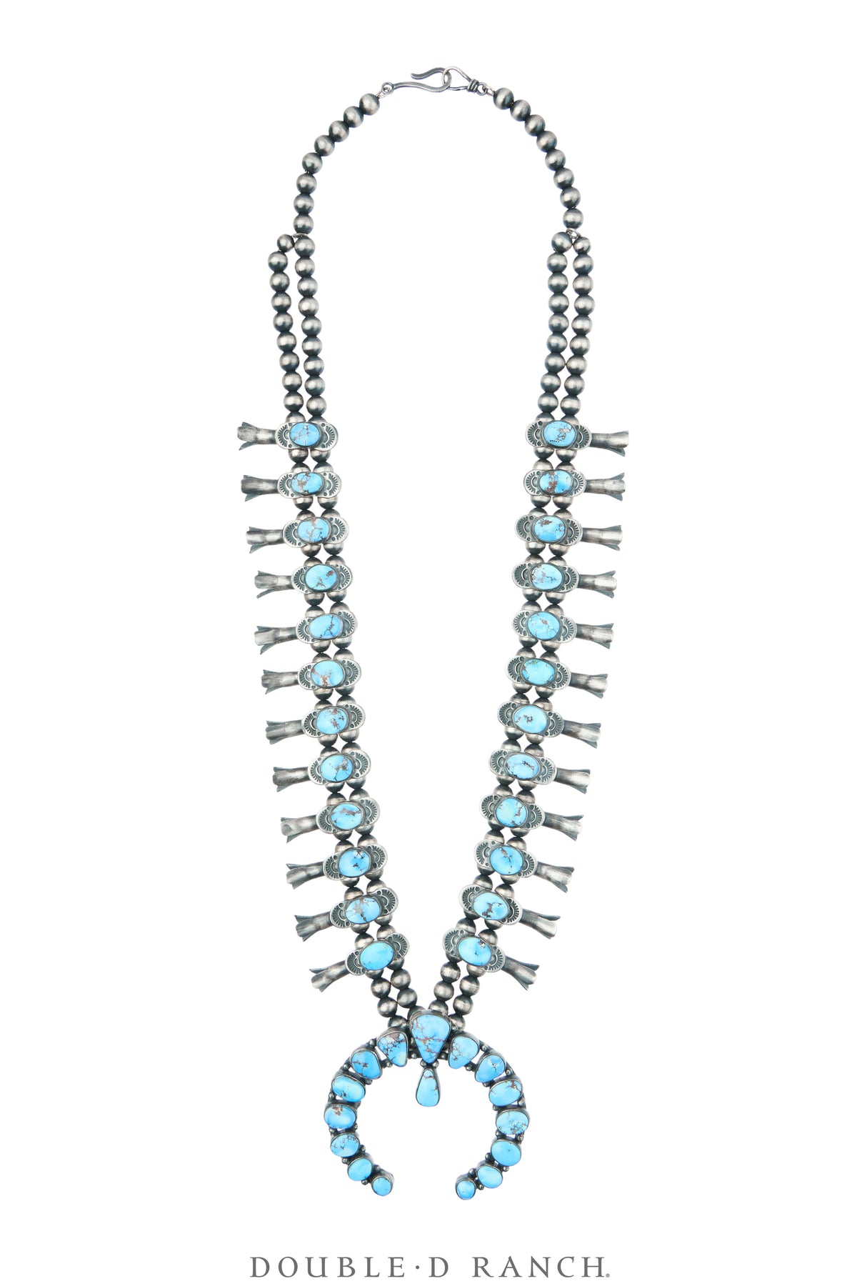 Necklace, Squash Blossom, Turquoise, Golden Hills, With Matching Earrings, Hallmark, Contemporary, 3804