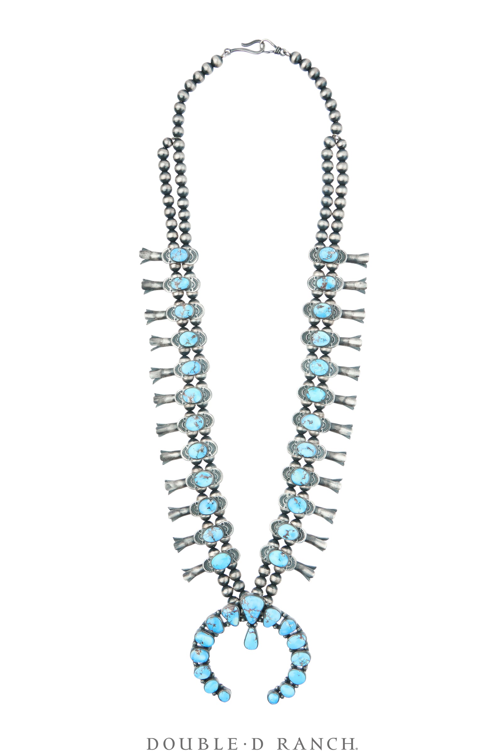 Necklace, Squash Blossom, Turquoise, Golden Hills, With Matching Earrings, Hallmark, Contemporary, 3804