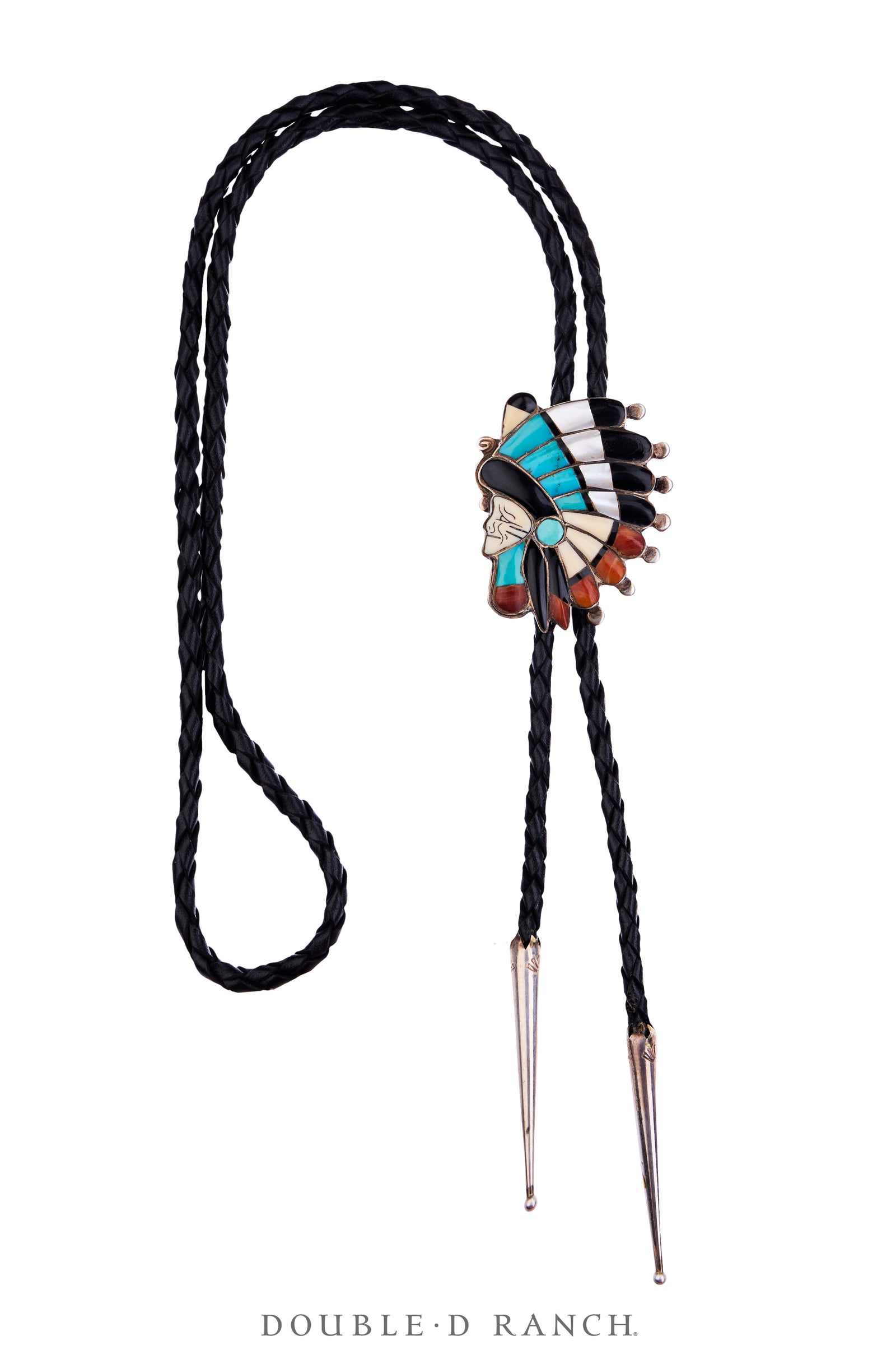 Bolo, Novelty, Channel Inlay, Comanche, Sans Quam Hallmark, Estate, Vintage, 3812