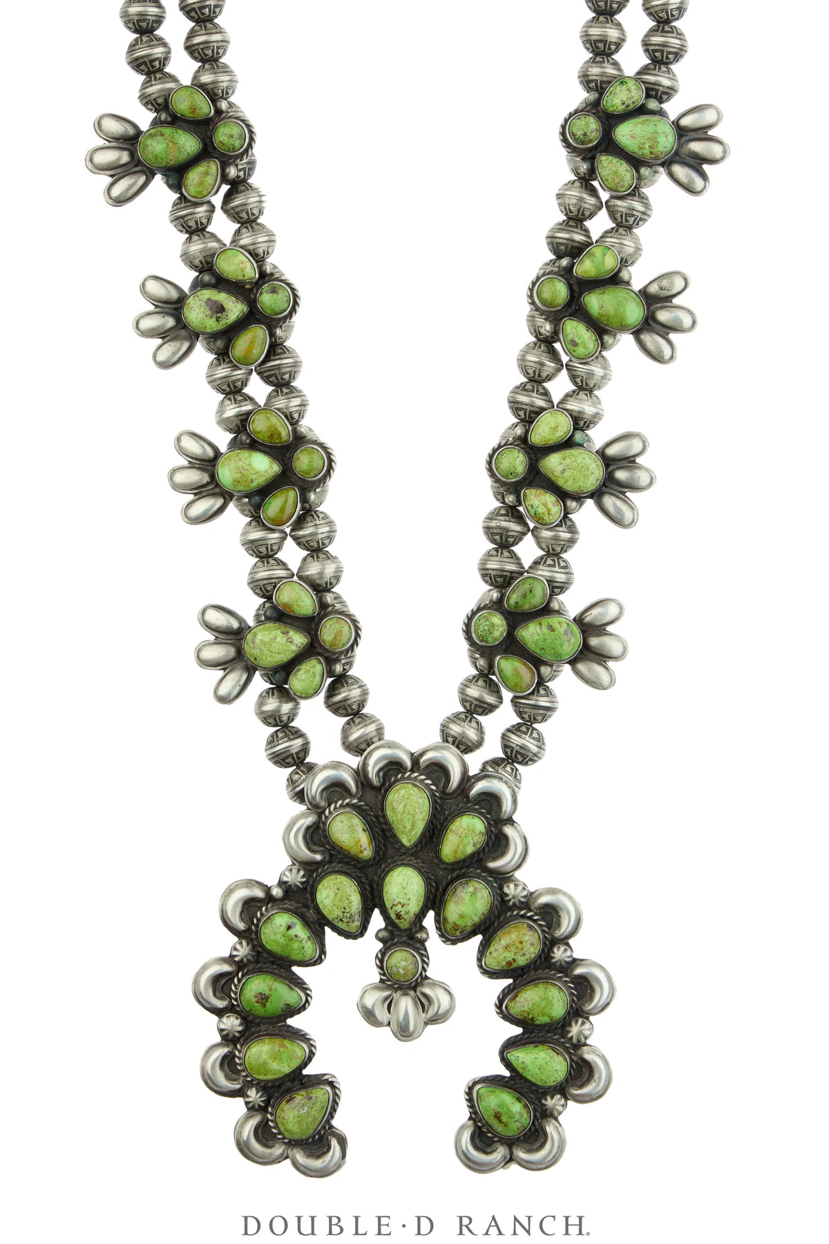 Necklace, Squash Blossom, Gaspeite, Matching Earrings, Hallmark, Vintage, 3823