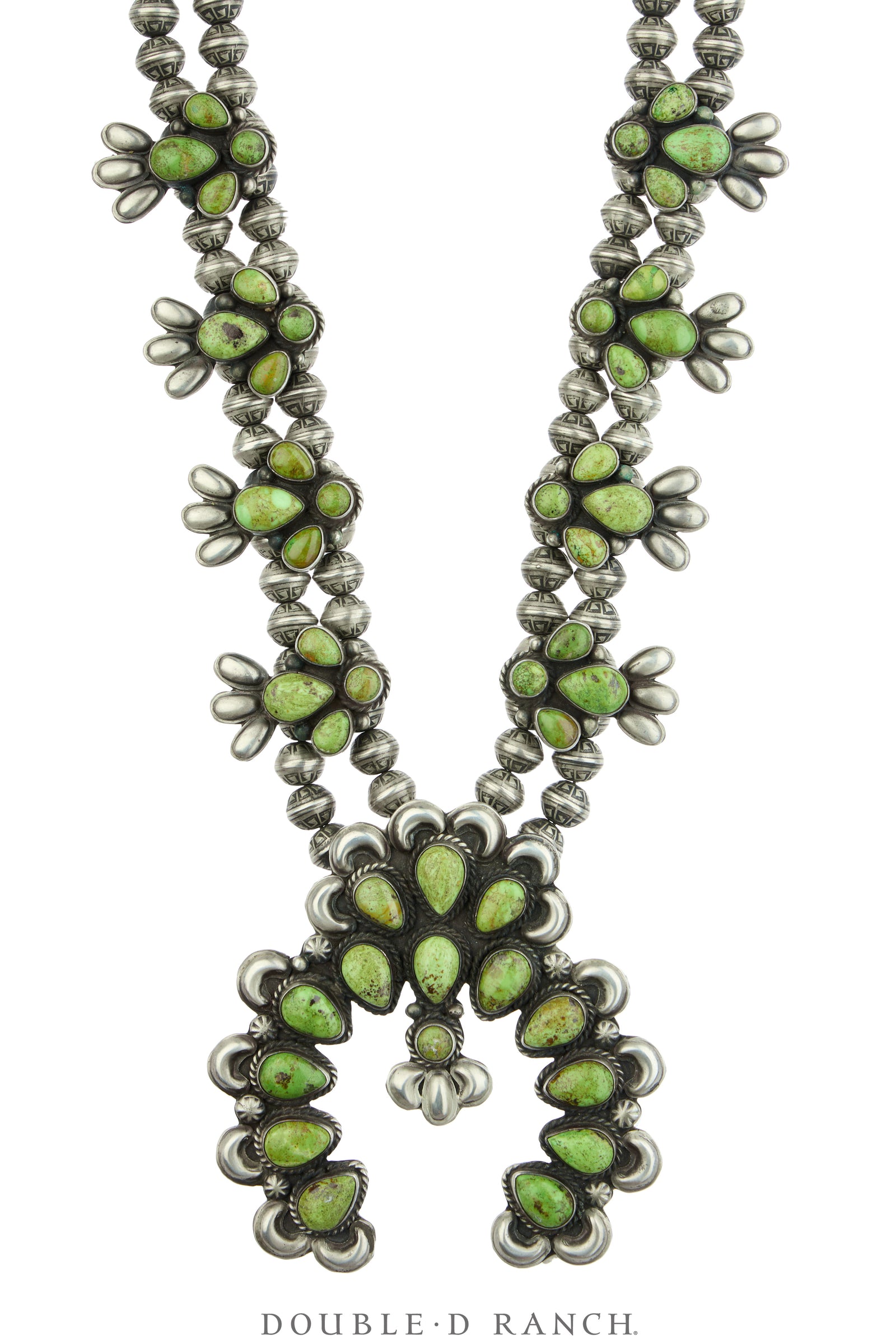 Necklace, Squash Blossom, Gaspeite, Matching Earrings, Hallmark, Vintage, 3823