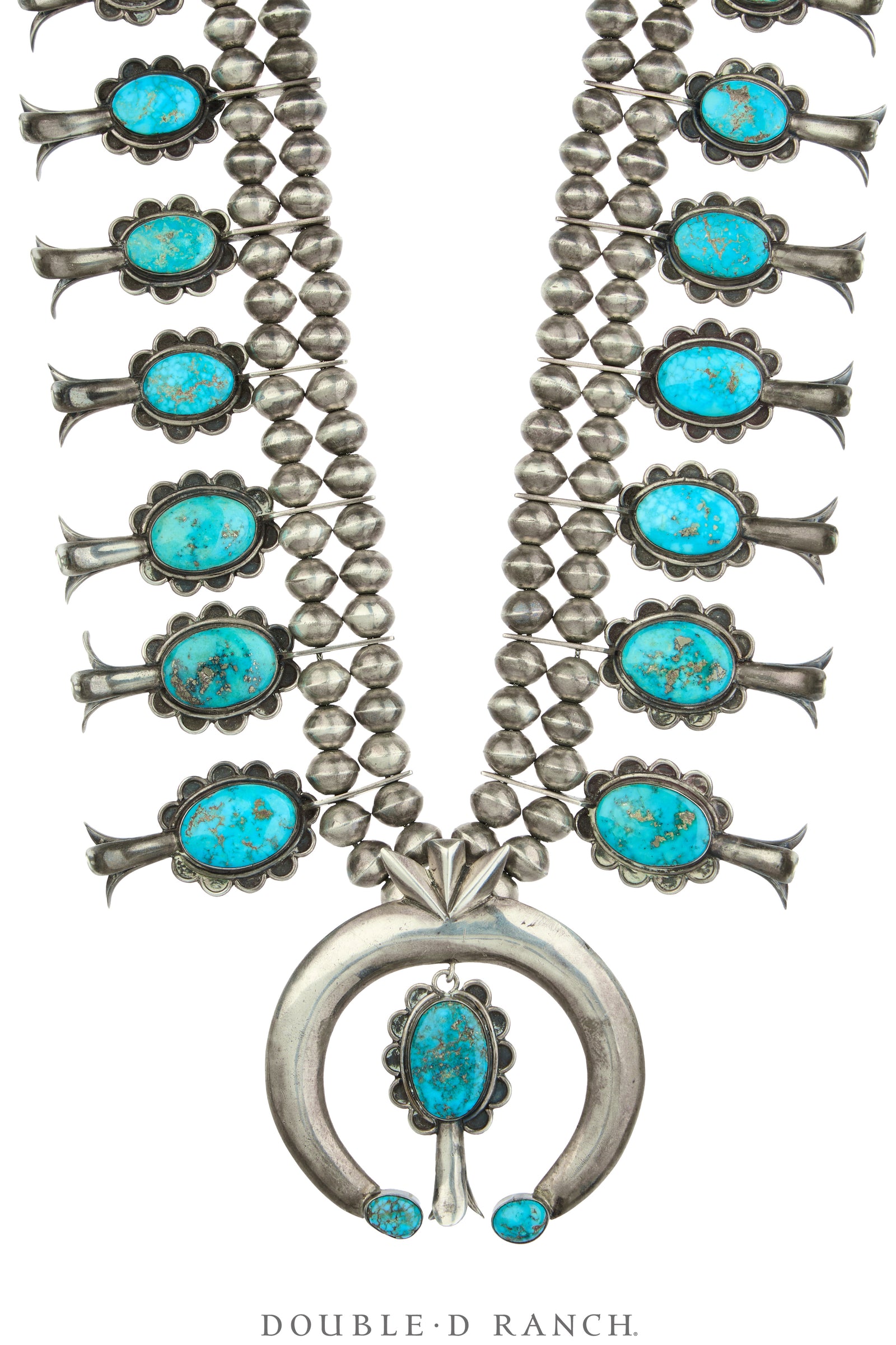 Necklace, Squash Blossom, Turquoise, Exceptional, NACG, Estate, Vintage ‘60, 3824