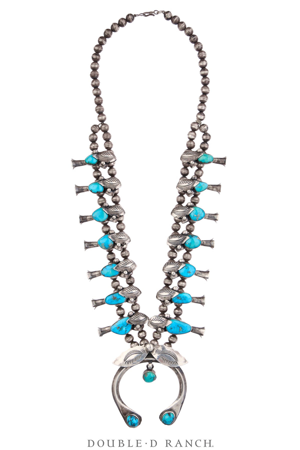 Necklace, Squash Blossom, Turquoise, Hallmark, Vintage, 3825
