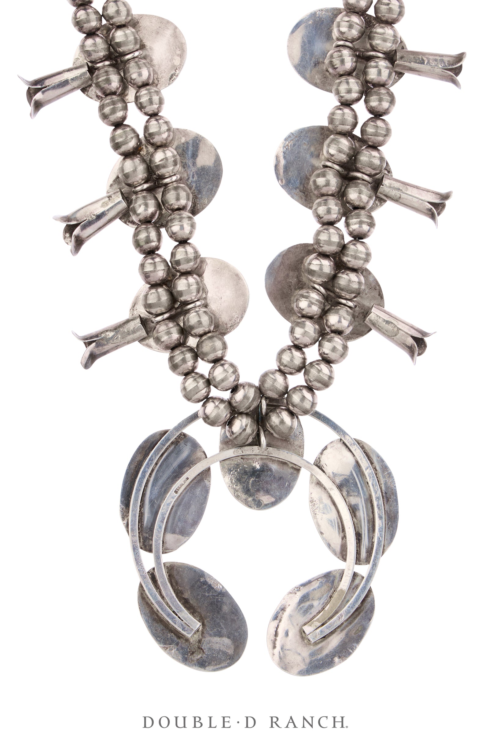 Necklace, Squash Blossom, Turquoise, Quality Matched Stones, Hallmark, Estate, Vintage, 3826