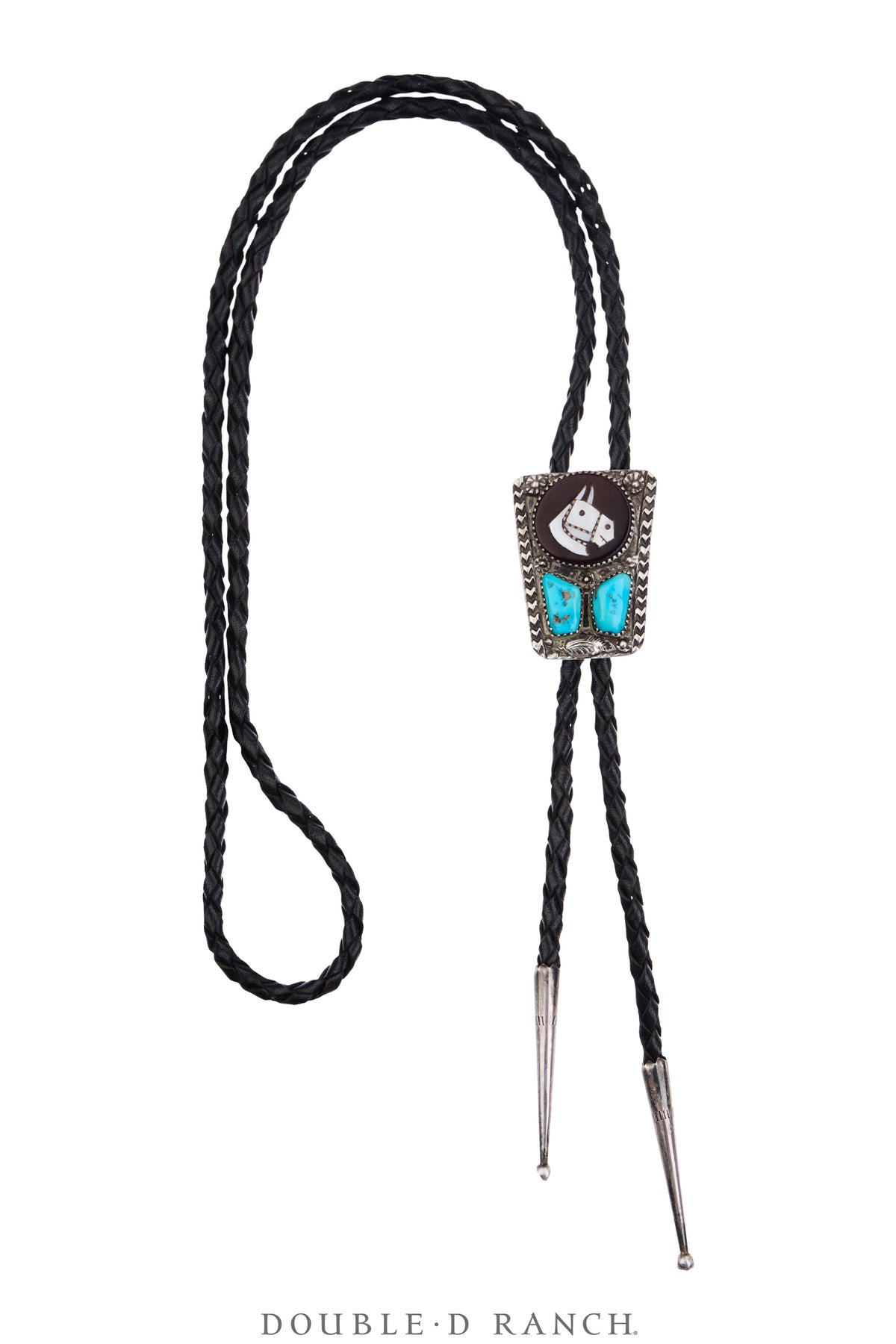 Bolo, Inlay, Horse Profile, Turquoise, Simplicio, Vintage ‘70s, 3830