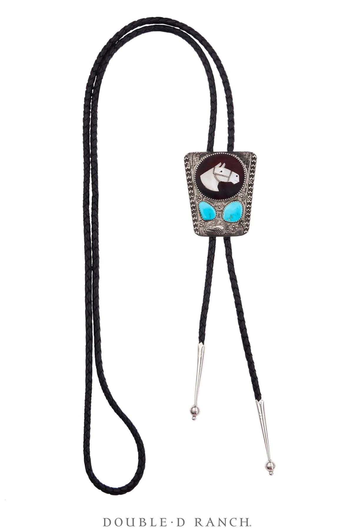 Bolo, Inlay, Horse Profile, Turquoise, Simplicio, Vintage ‘70s, 3832