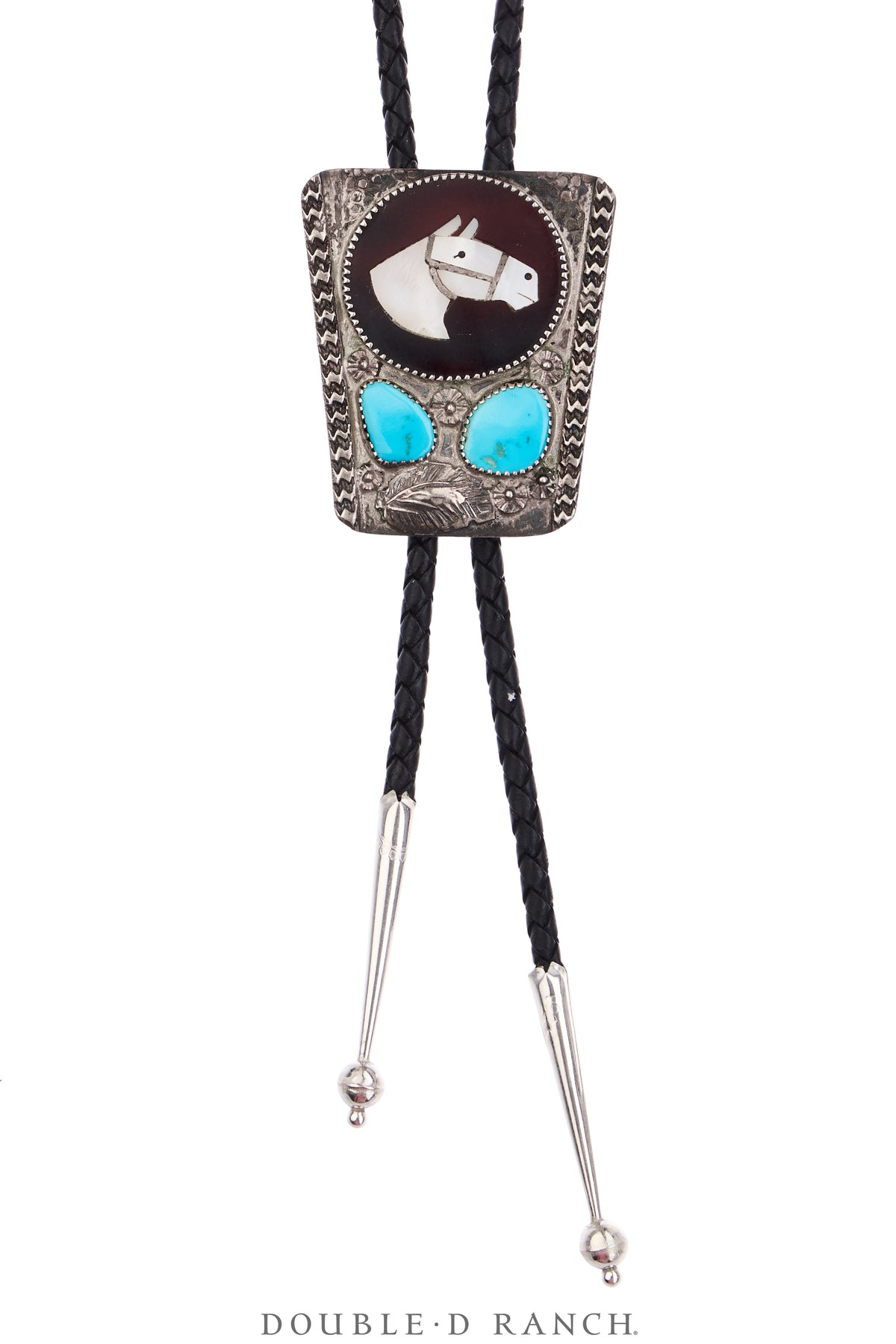 Bolo, Inlay, Horse Profile, Turquoise, Simplicio, Vintage ‘70s, 3832