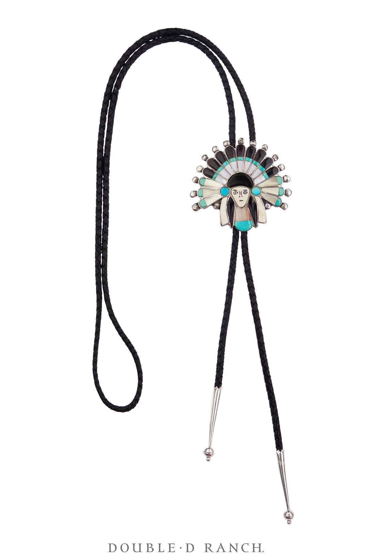 Bolo, Novelty, Channel Inlay, Comanche, Quam Hallmark, Vintage, 3833