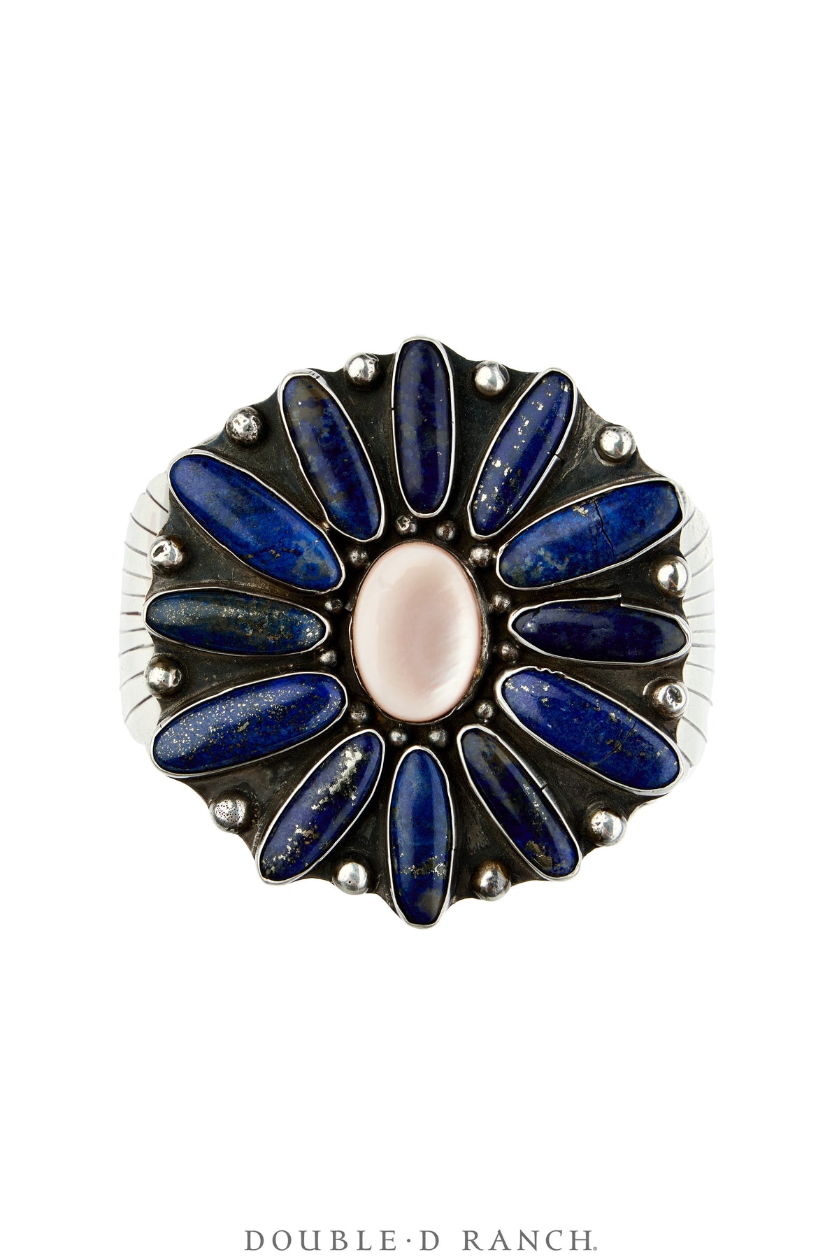 Necklace, Squash Blossom, Lapis & Pink Mother of Pearl, Matching Suite Including Cuff, Ring & Earrings, Hallmark, Vintage, 3841