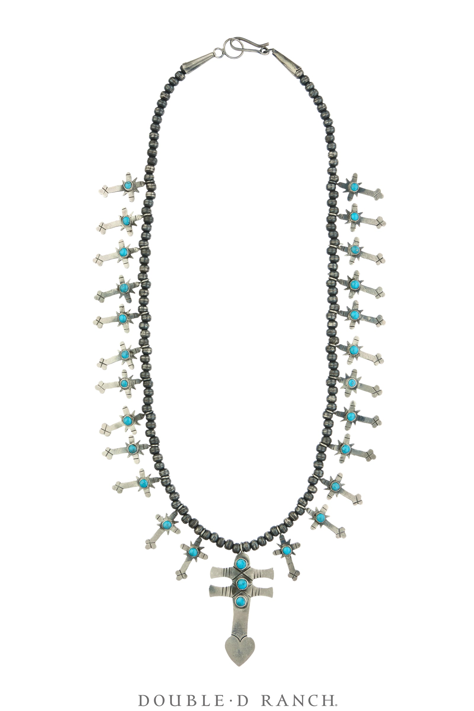 Necklace, Federico, Isleta Cross, Turquoise, Hallmark, Contemporary, 3848