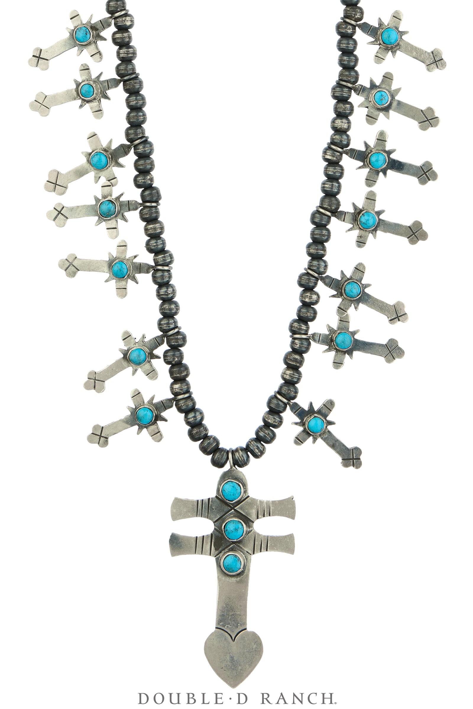 Necklace, Federico, Isleta Cross, Turquoise, Hallmark, Contemporary, 3848