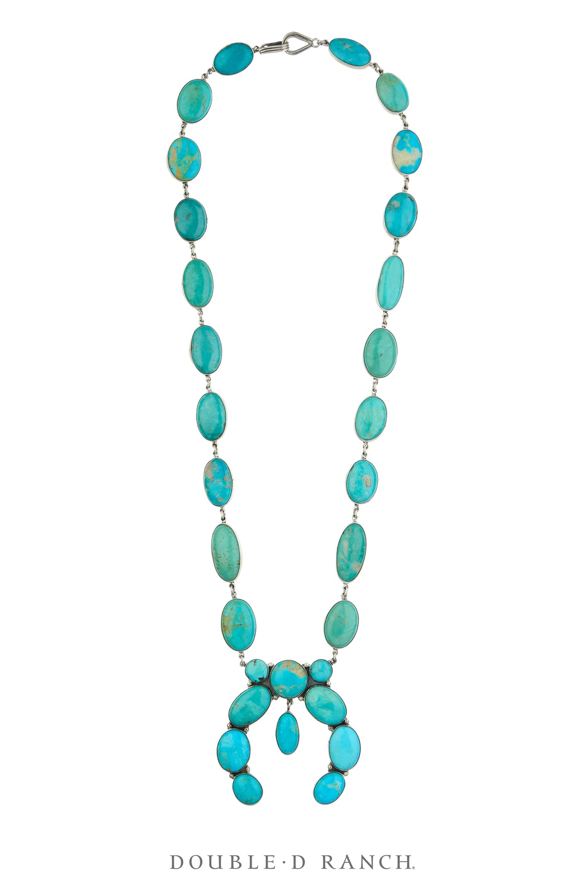 Necklace, Federico, Squash Blossom, Turquoise, Federico Hallmark, Contemporary, 3851