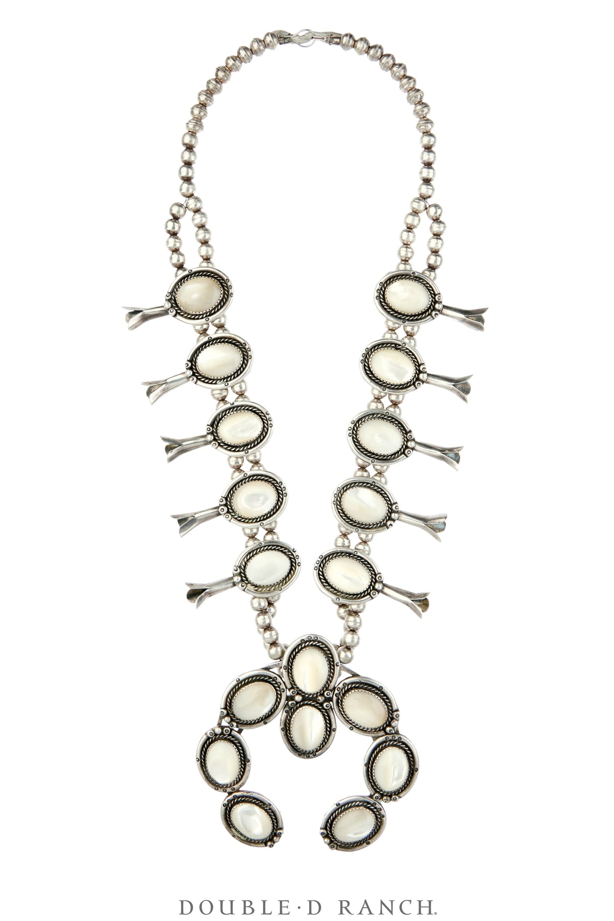 Necklace, Squash Blossom, Mother of Pearl, Sans Hallmark, Vintage, 3857