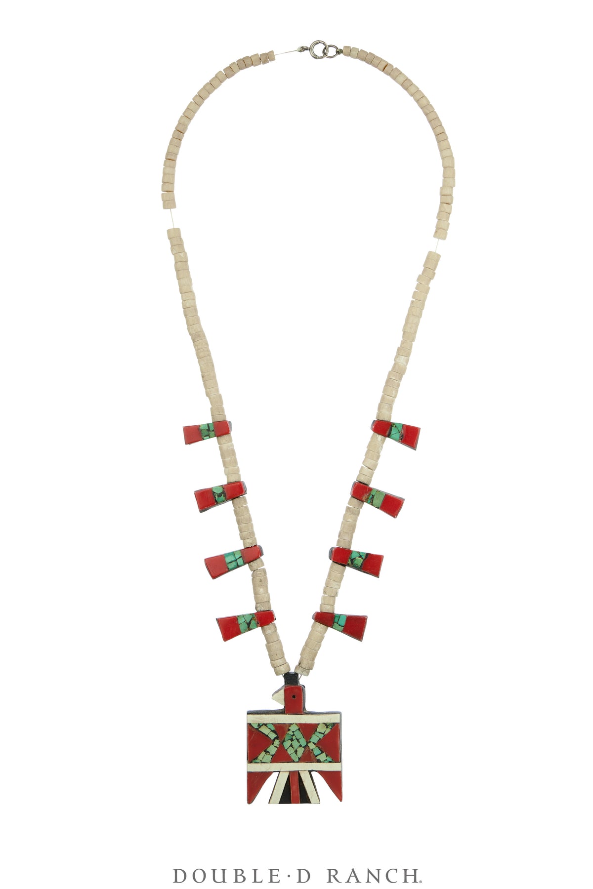 Necklace, Thunderbird, Santo Domingo Depression, Battery Bird, Vintage, 1940's, 3865