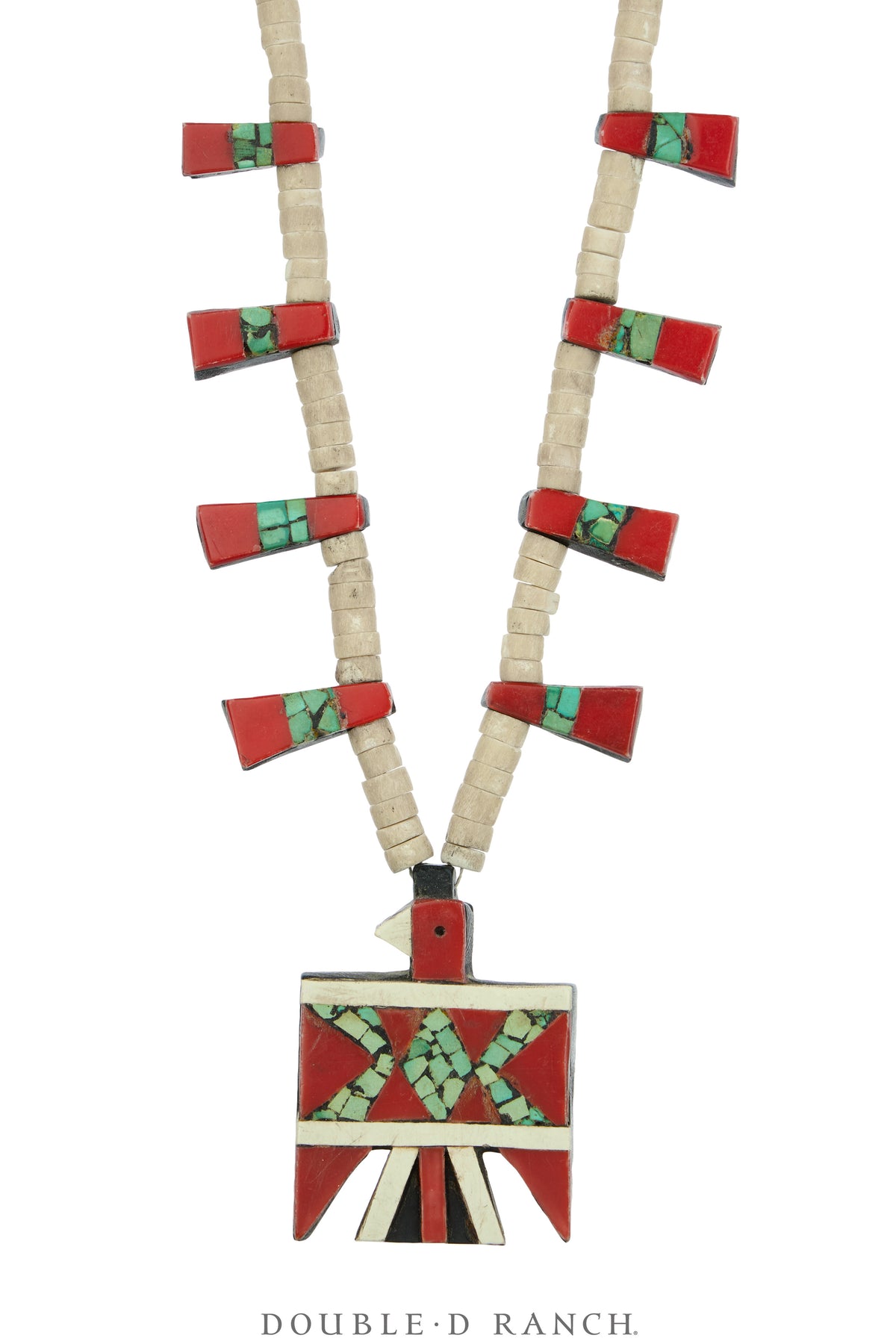 Necklace, Thunderbird, Santo Domingo Depression, Battery Bird, Vintage, 1940's, 3865