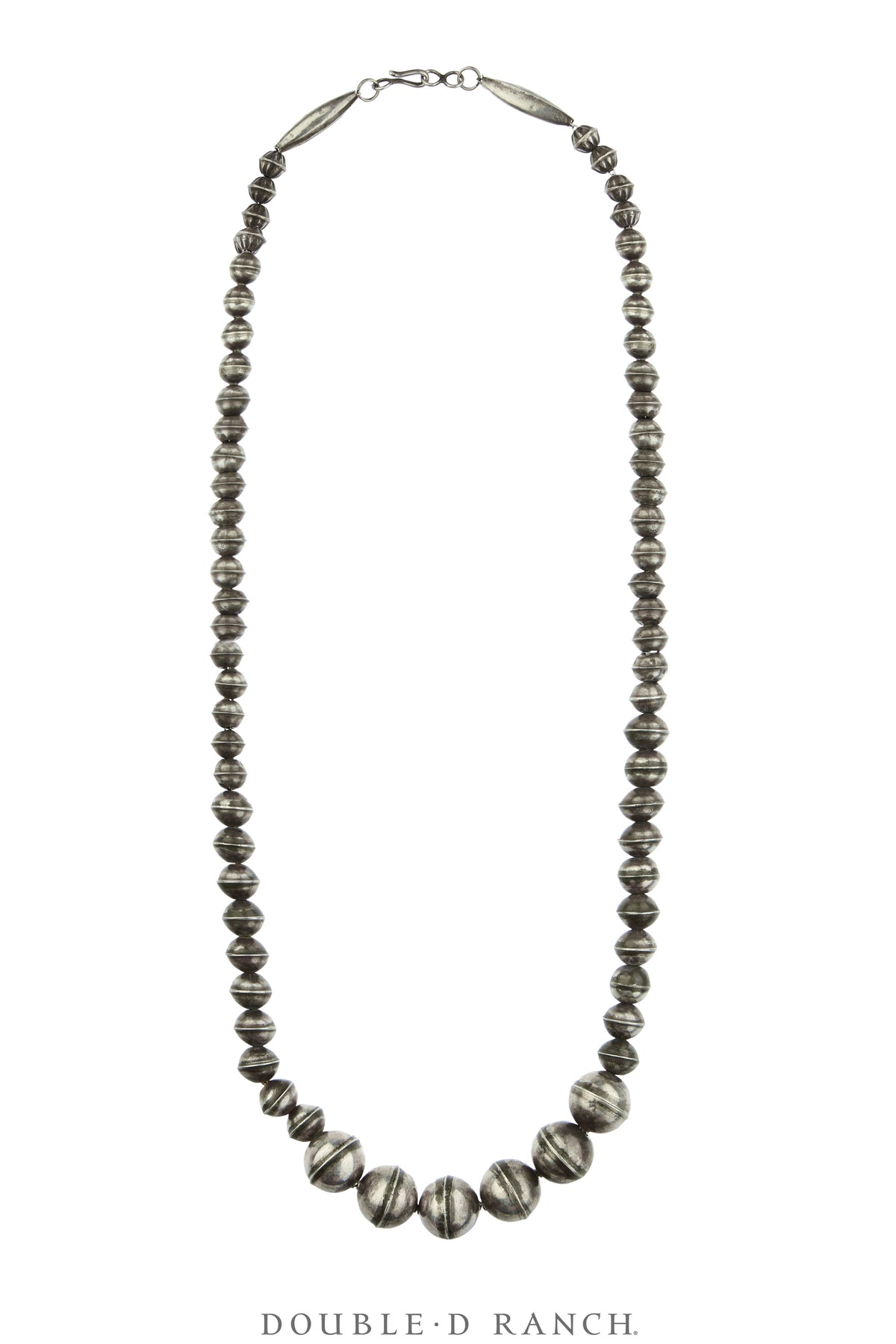Necklace, Desert Pearls, Graduated, Sterling Silver, Vintage 26", 3866