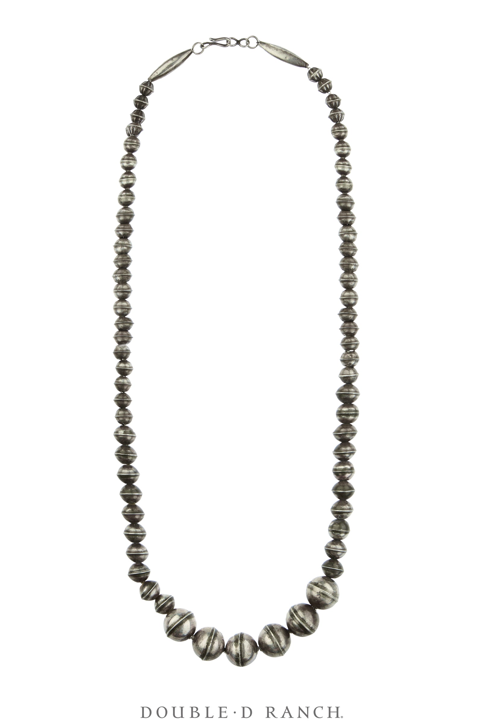 Necklace, Desert Pearls, Graduated, Sterling Silver, Vintage 26", 3866