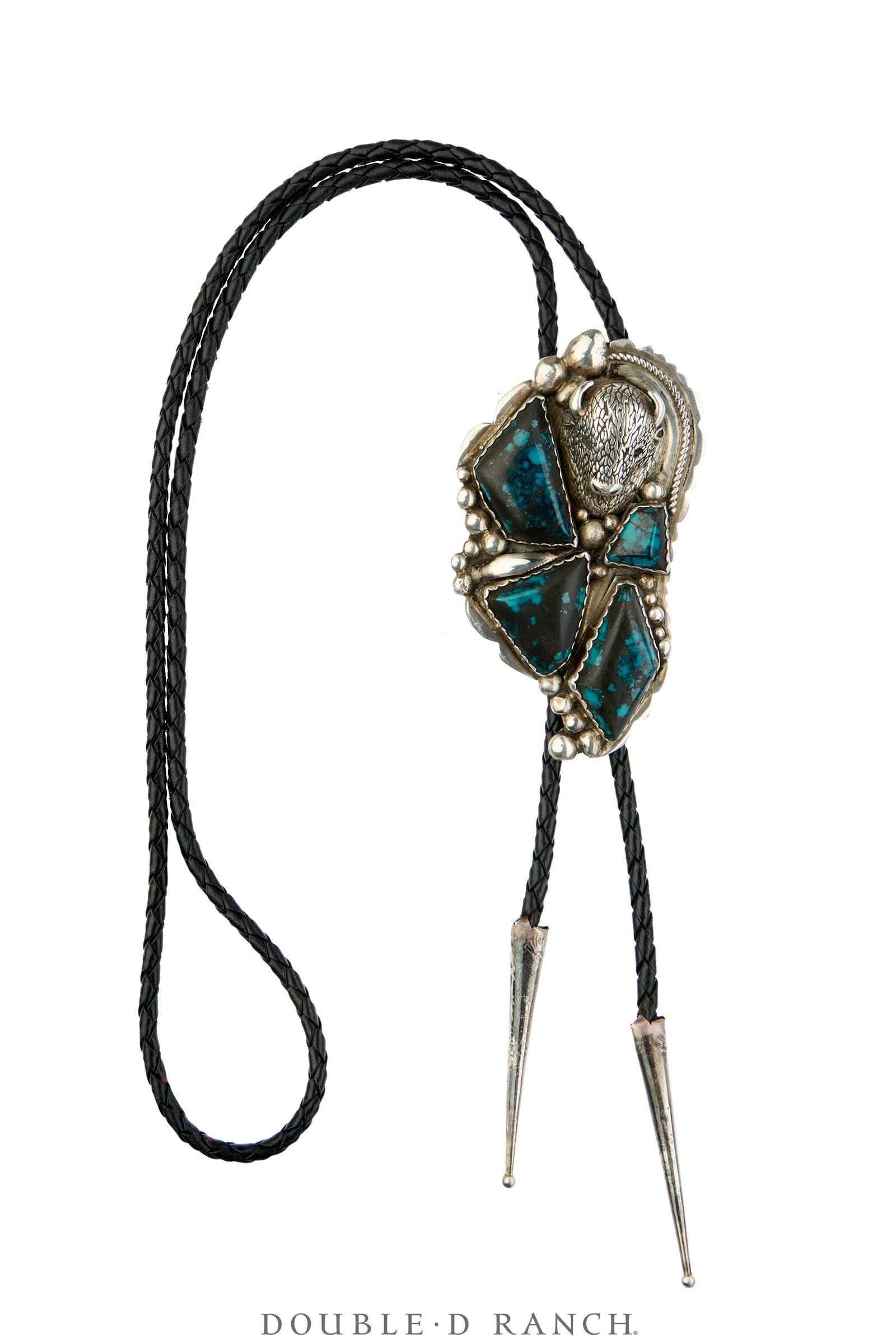 Bolo, Novelty, Turquoise, Bison Head Appliqué, Hallmark, Vintage, 3886