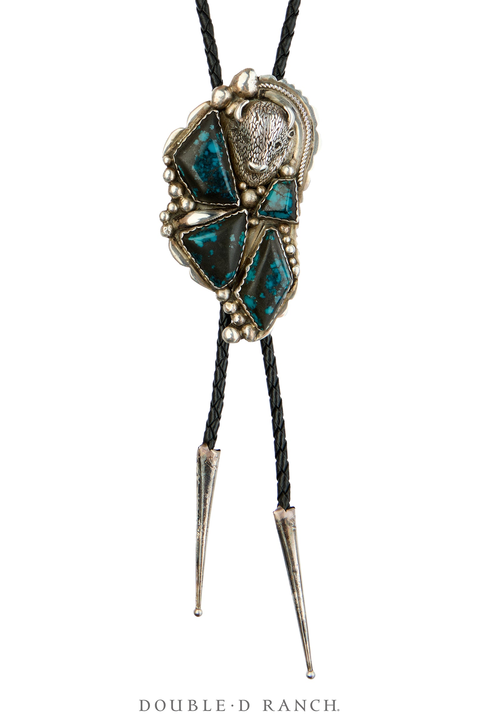 Bolo, Novelty, Turquoise, Bison Head Appliqué, Hallmark, Vintage, 3886