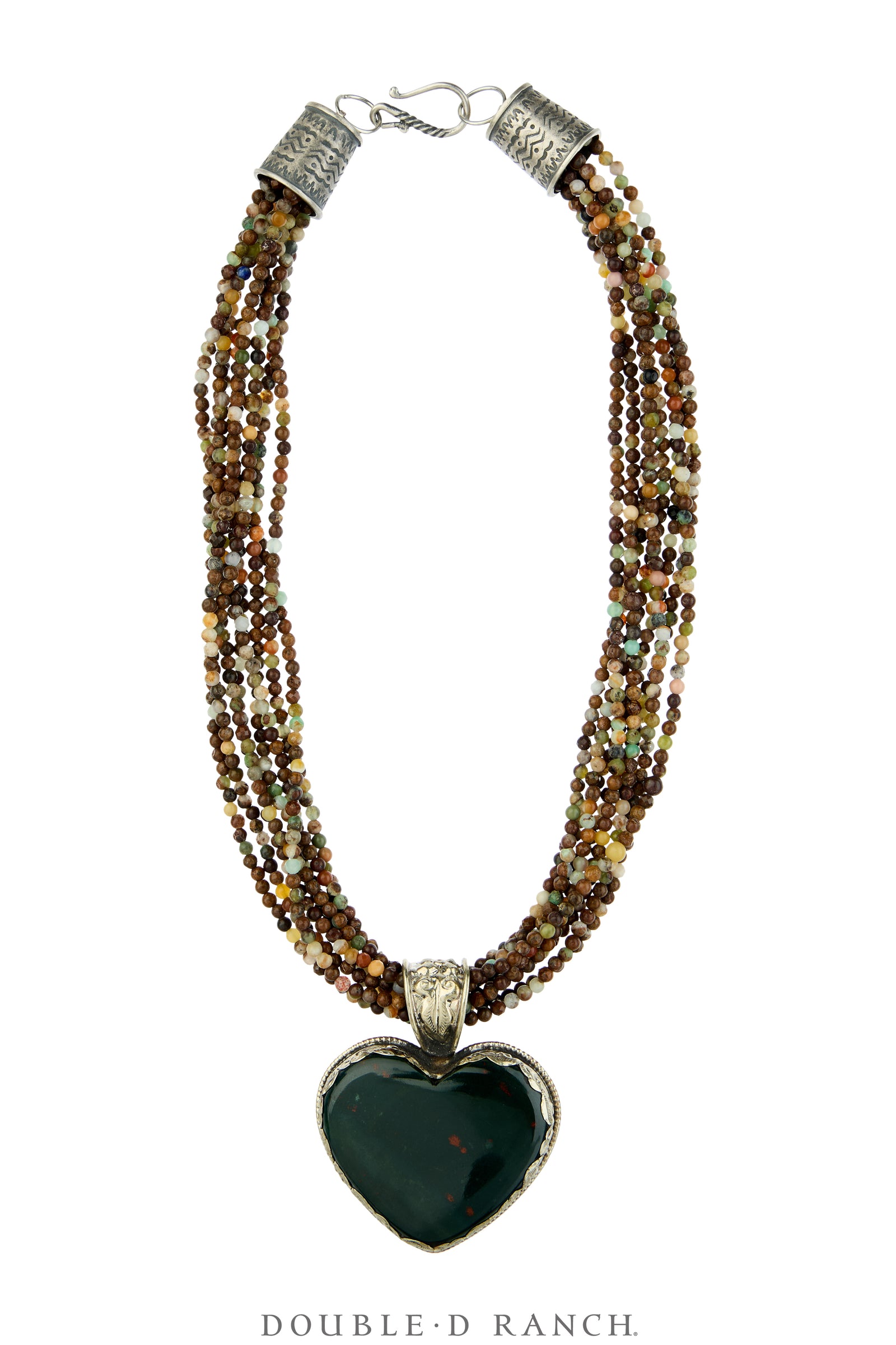 Necklace, Statement, Heart, Faceted Bead, Silver, Contemporary, 3892