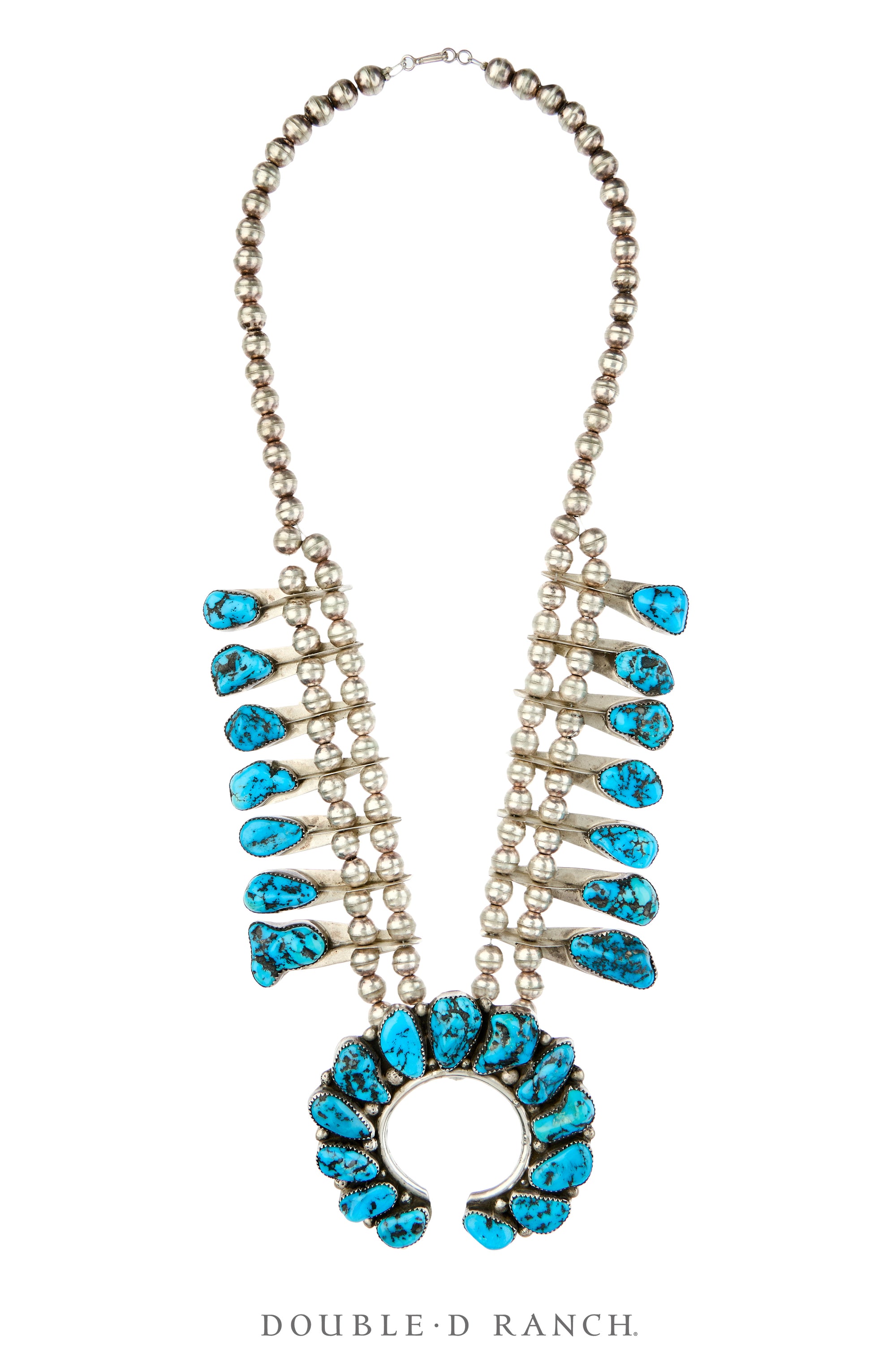 Necklace, Squash Blossom, Turquoise, Hallmark, Vintage, 3912