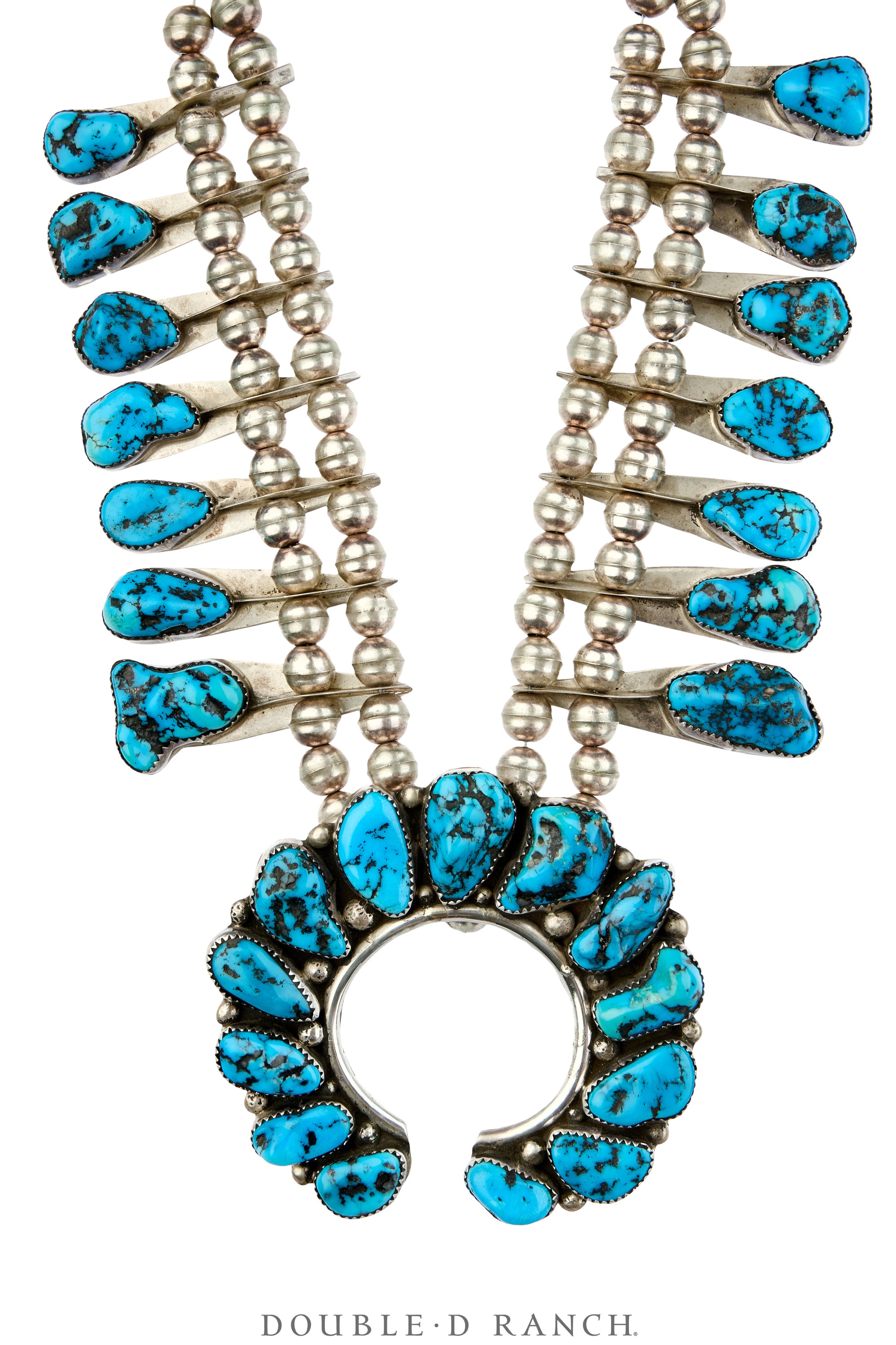 Necklace, Squash Blossom, Turquoise, Hallmark, Vintage, 3912