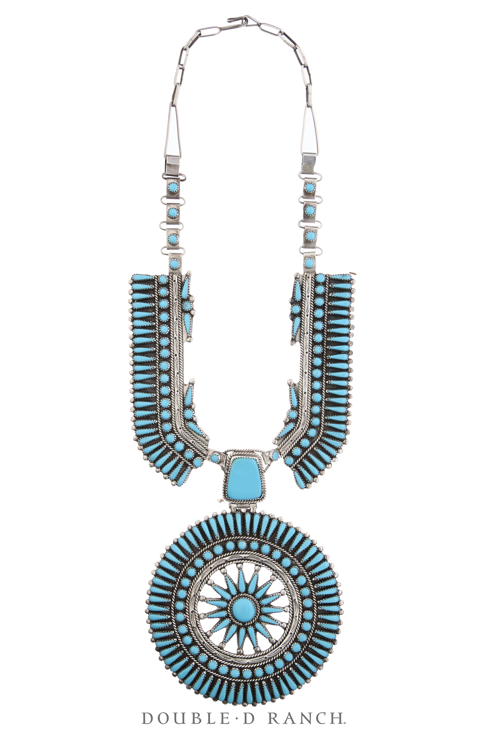 Necklace, Bib, Turquoise, Petit Point, Hallmark, Vintage, 3924