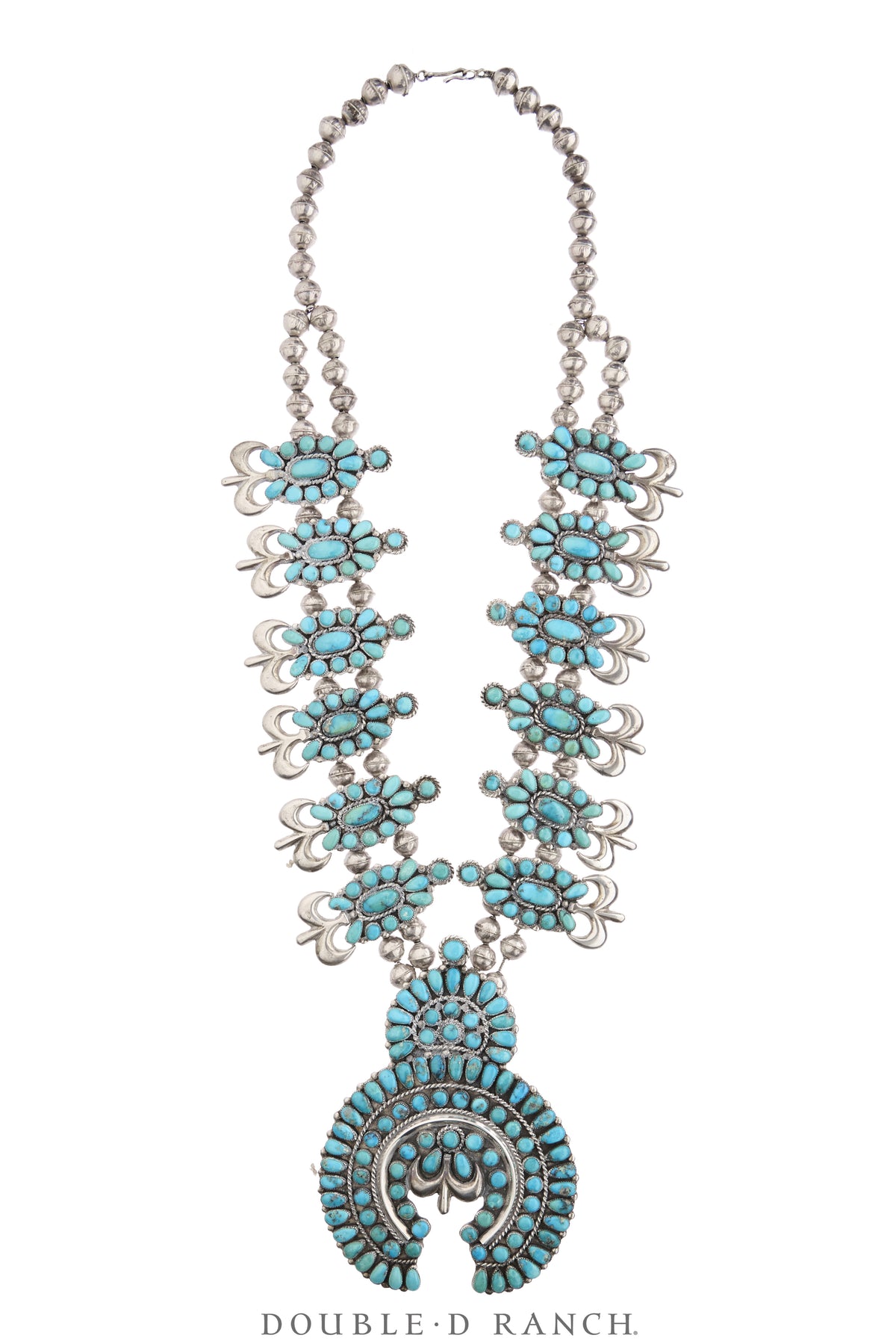 Necklace, Squash Blossom, Turquoise, Hallmark, Vintage, 1974, 3943