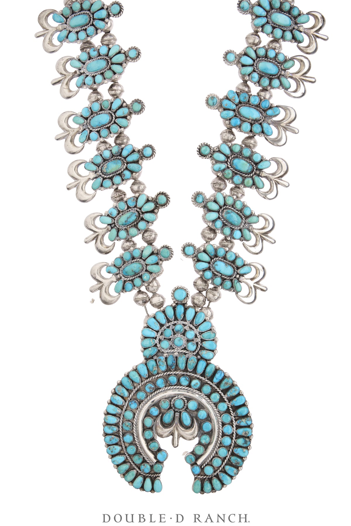 Necklace, Squash Blossom, Turquoise, Hallmark, Vintage, 1974, 3943