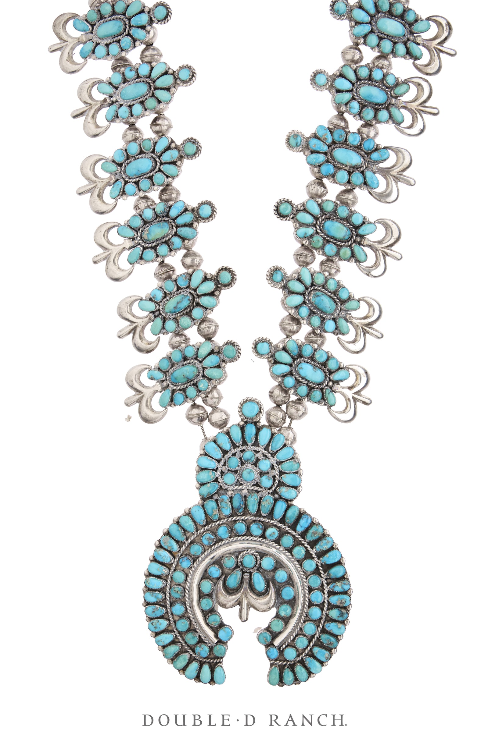 Necklace, Squash Blossom, Turquoise, Hallmark, Vintage, 1974, 3943