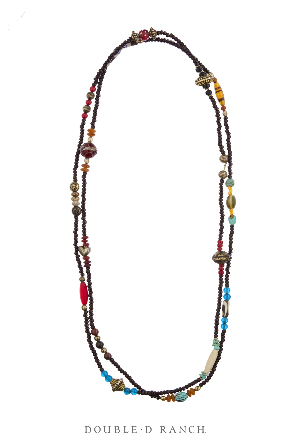 Necklace, Natural Stone, Bead & Fetishes, Sterling Charms & Antique Trade Beads, Double D Ranch Fall Collection 1993, Vintage, Archive Release, 3950