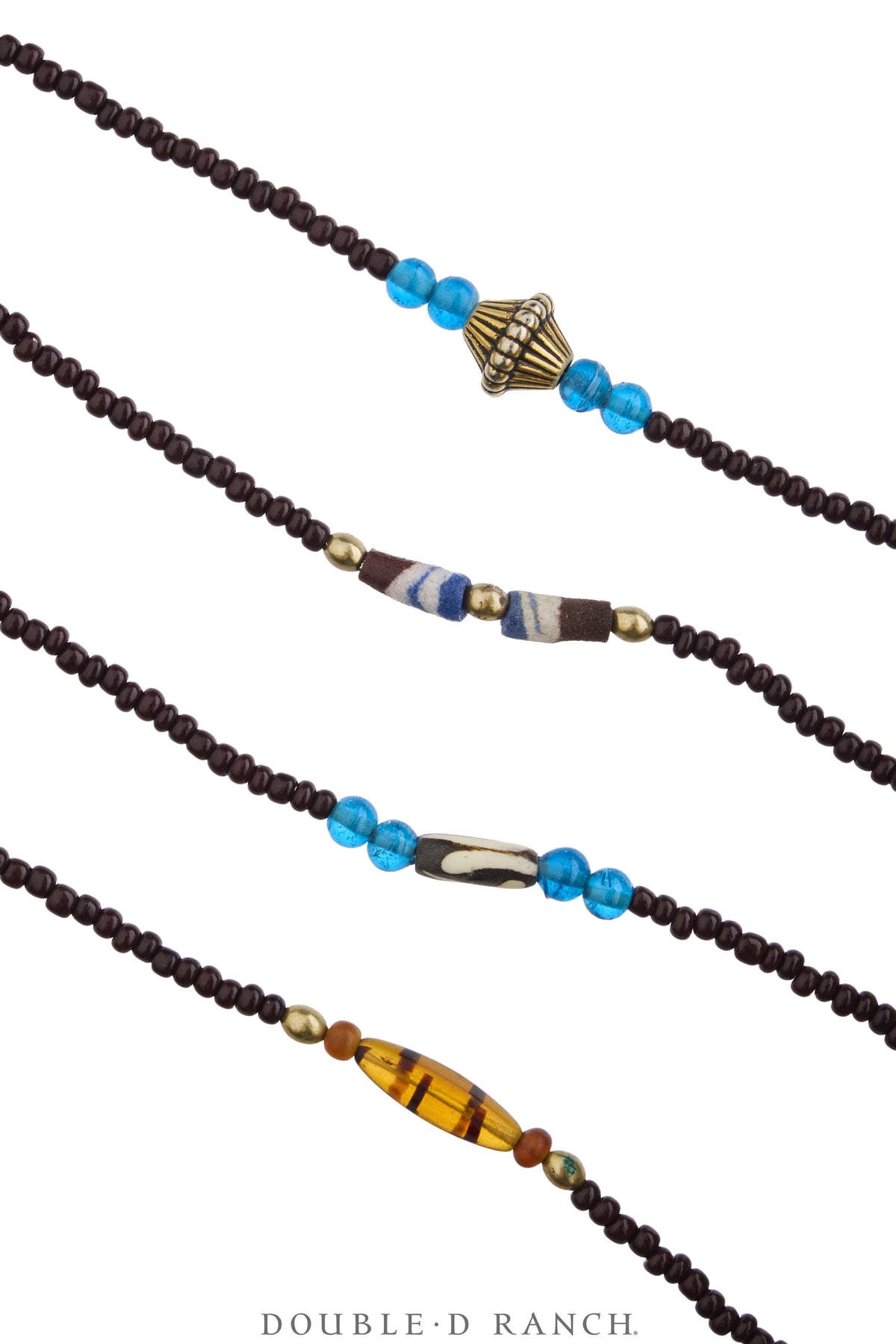 Necklace, Natural Stone, Bead & Fetishes, Sterling Charms & Antique Trade Beads, Double D Ranch Fall Collection 1993, Vintage, Archive Release, 3950