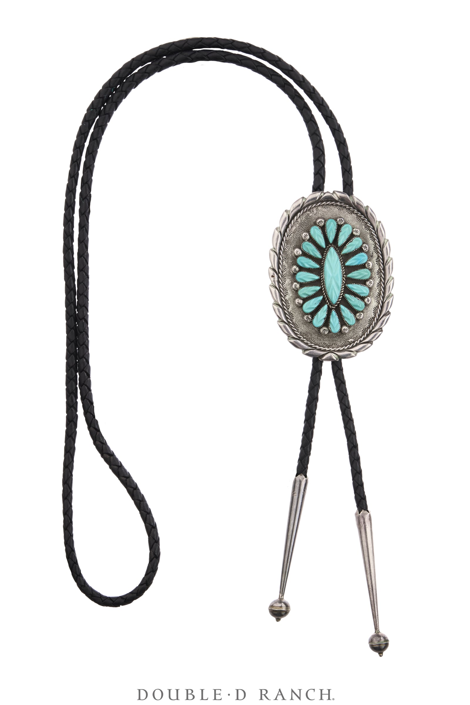 Bolo, Cluster, Turquoise, Hand-Carved Stones, Eustace Hallmark, Vintage ‘50s, 3954